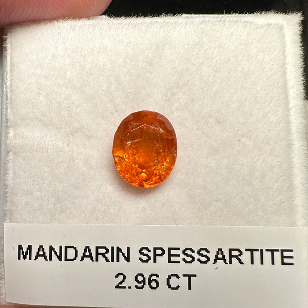 2.96ct Mandarin Spessartite Garnet, Tanzania, Untreated Unheated