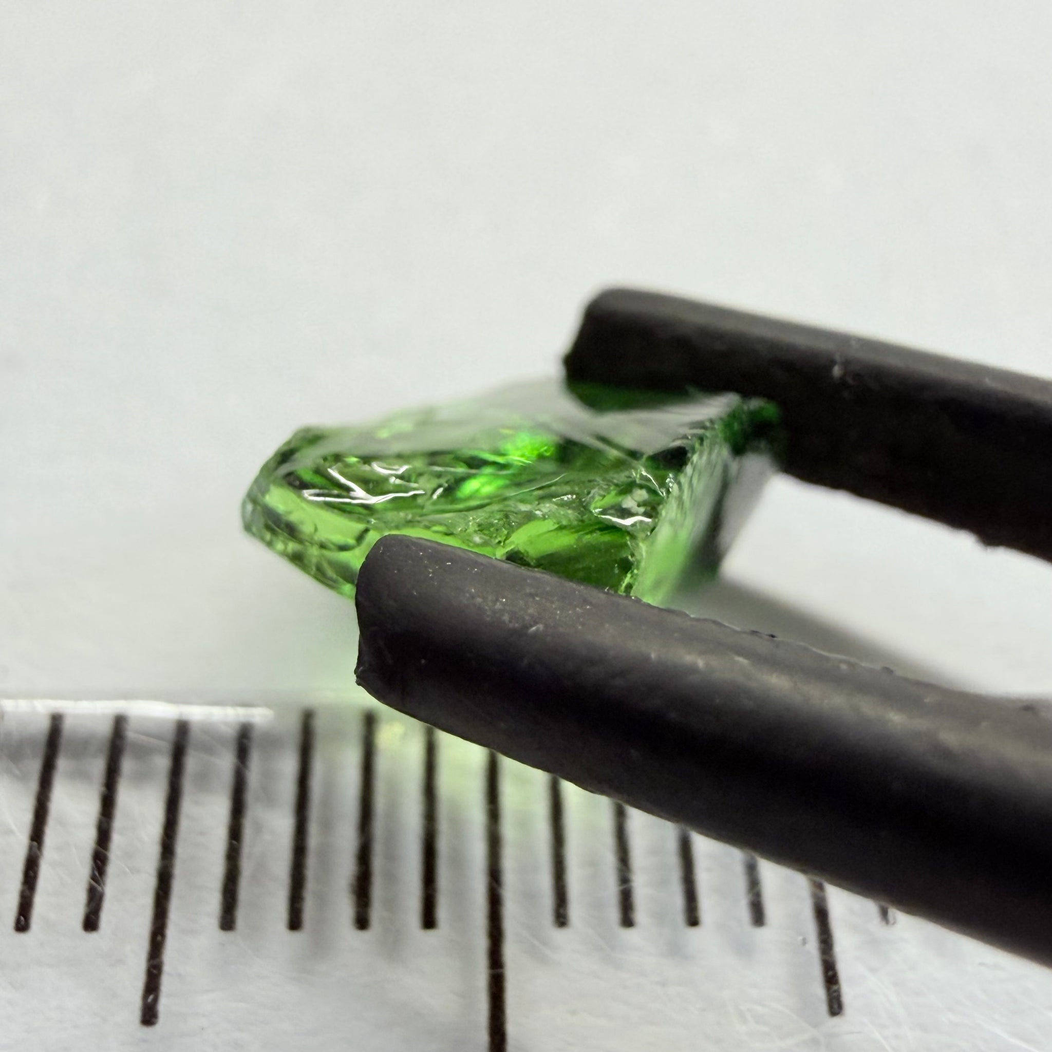 Chrome Tourmaline, yellowish tint with colour zoning, 1.84ct, Laletema, Tanzania, Untreated Unheated, vvs-if, slightly flattish shape