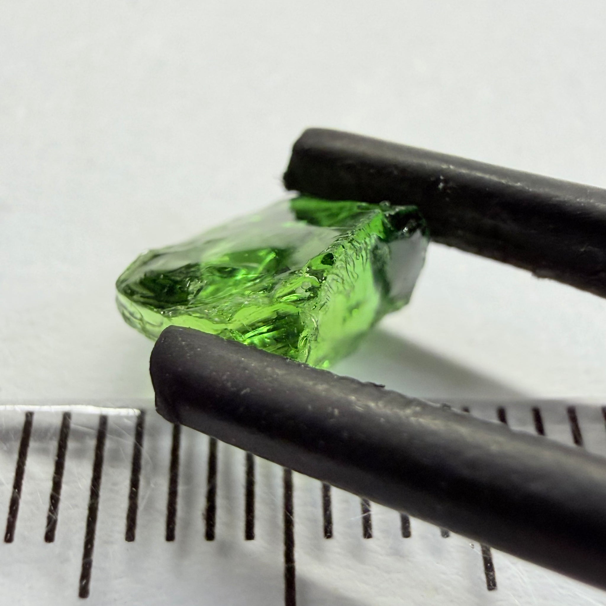 Chrome Tourmaline, yellowish tint with colour zoning, 1.84ct, Laletema, Tanzania, Untreated Unheated, vvs-if, slightly flattish shape