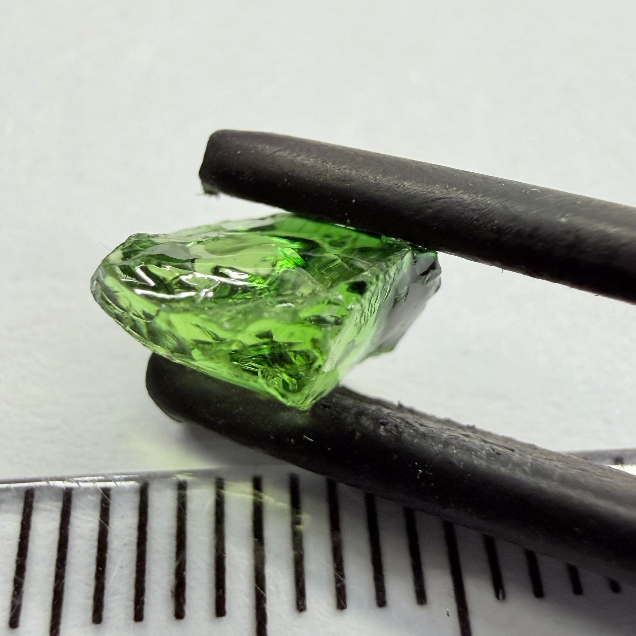 Chrome Tourmaline, yellowish tint with colour zoning, 1.84ct, Laletema, Tanzania, Untreated Unheated, vvs-if, slightly flattish shape