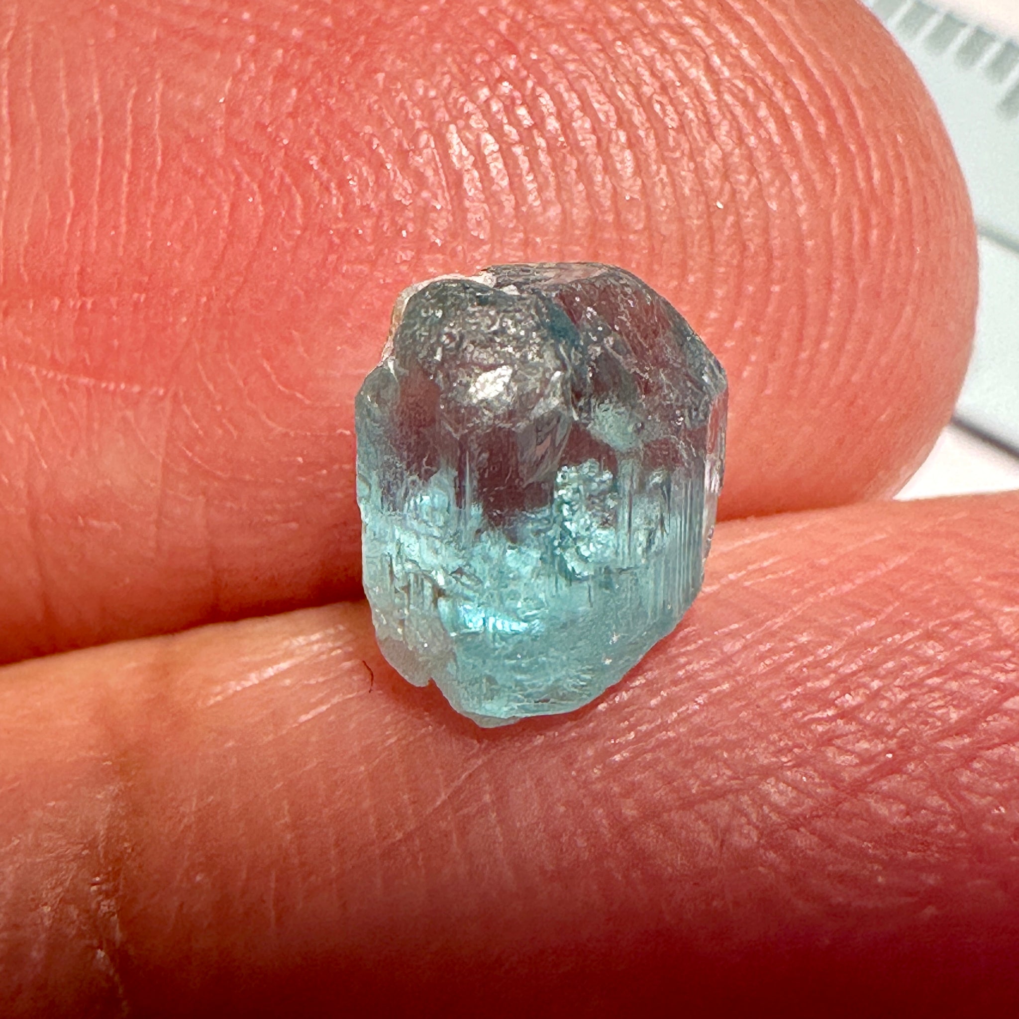 Blue Apatite Crystal, 1.61ct, Merelani, Tanzania, Untreated Unheated