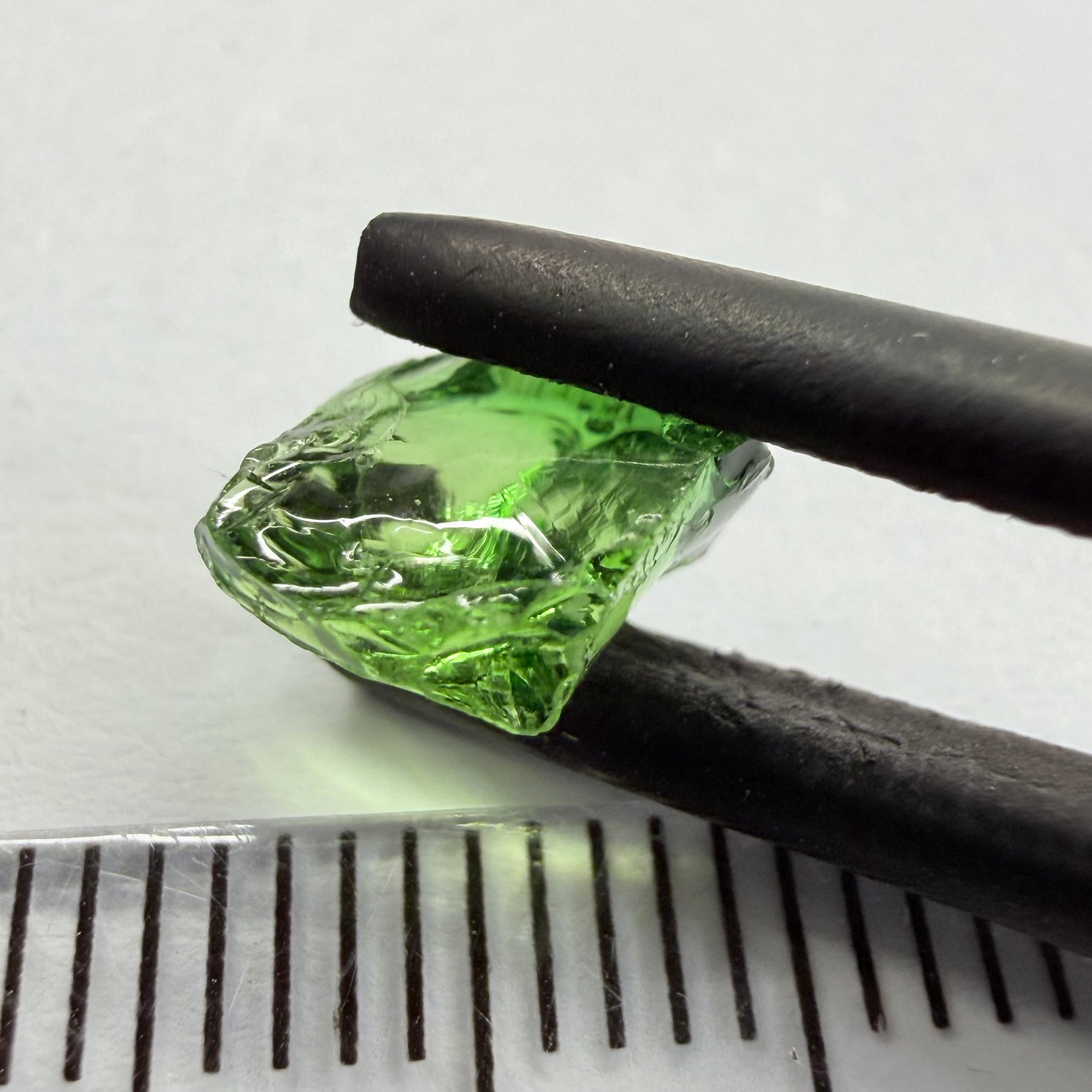 Chrome Tourmaline, yellowish tint with colour zoning, 1.84ct, Laletema, Tanzania, Untreated Unheated, vvs-if, slightly flattish shape