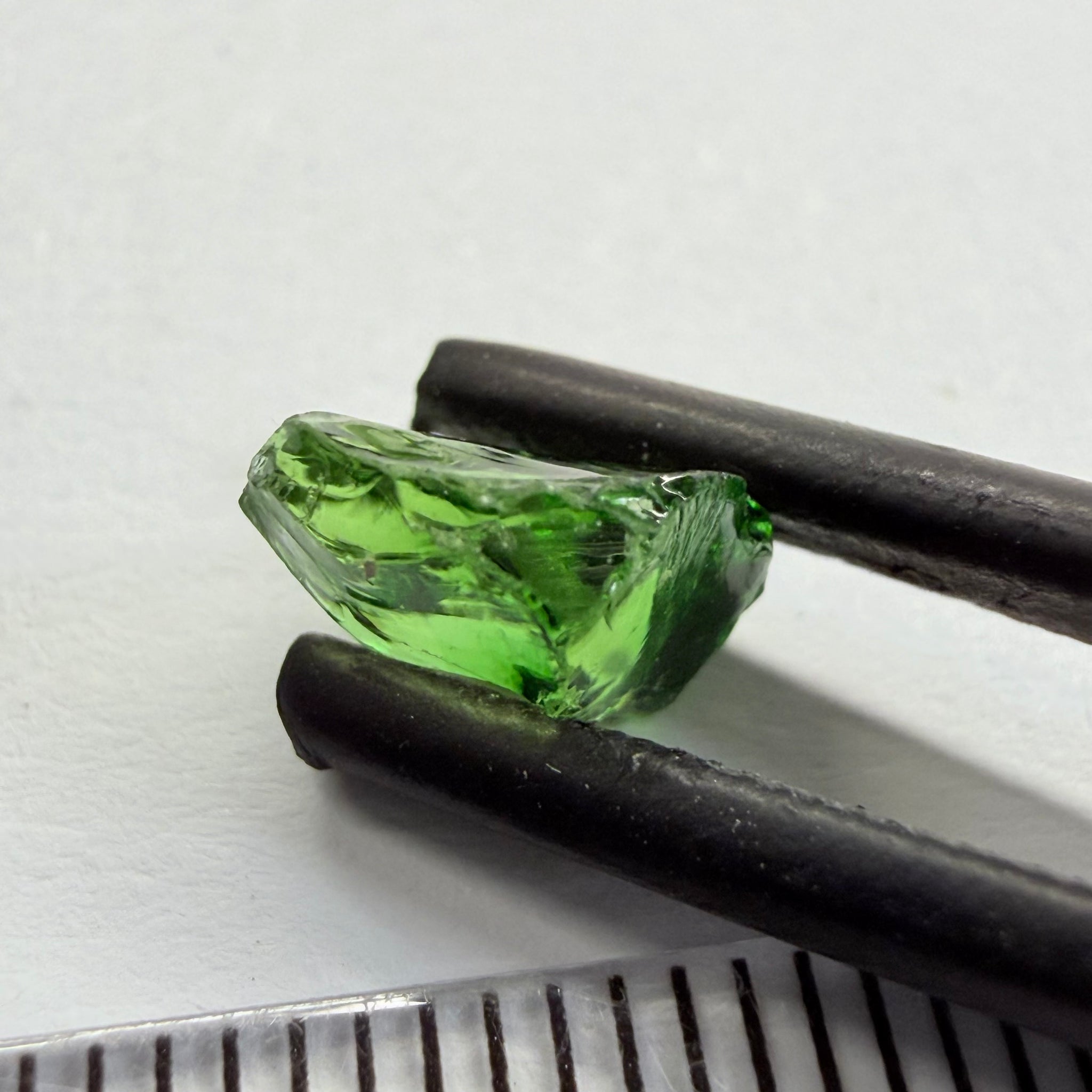 Chrome Tourmaline, yellowish tint with colour zoning, 1.84ct, Laletema, Tanzania, Untreated Unheated, vvs-if, slightly flattish shape