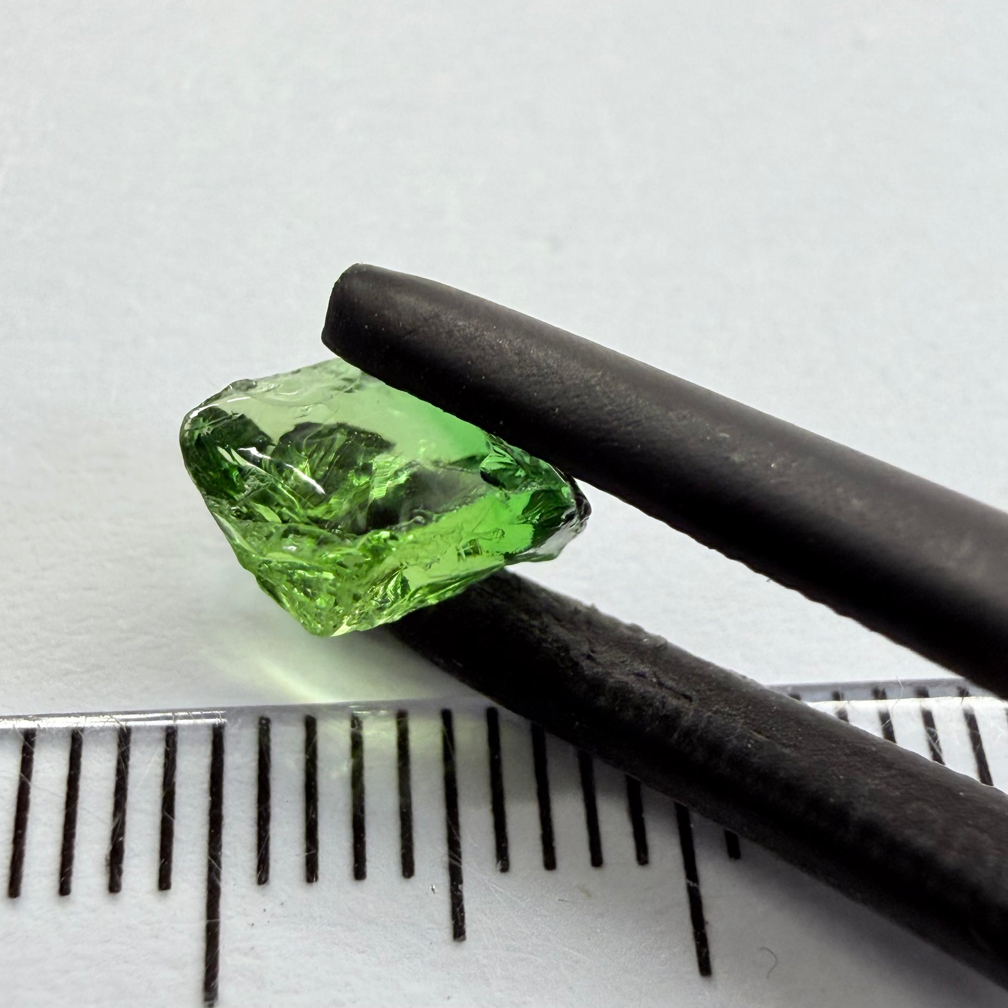 Chrome Tourmaline, yellowish tint with colour zoning, 1.84ct, Laletema, Tanzania, Untreated Unheated, vvs-if, slightly flattish shape