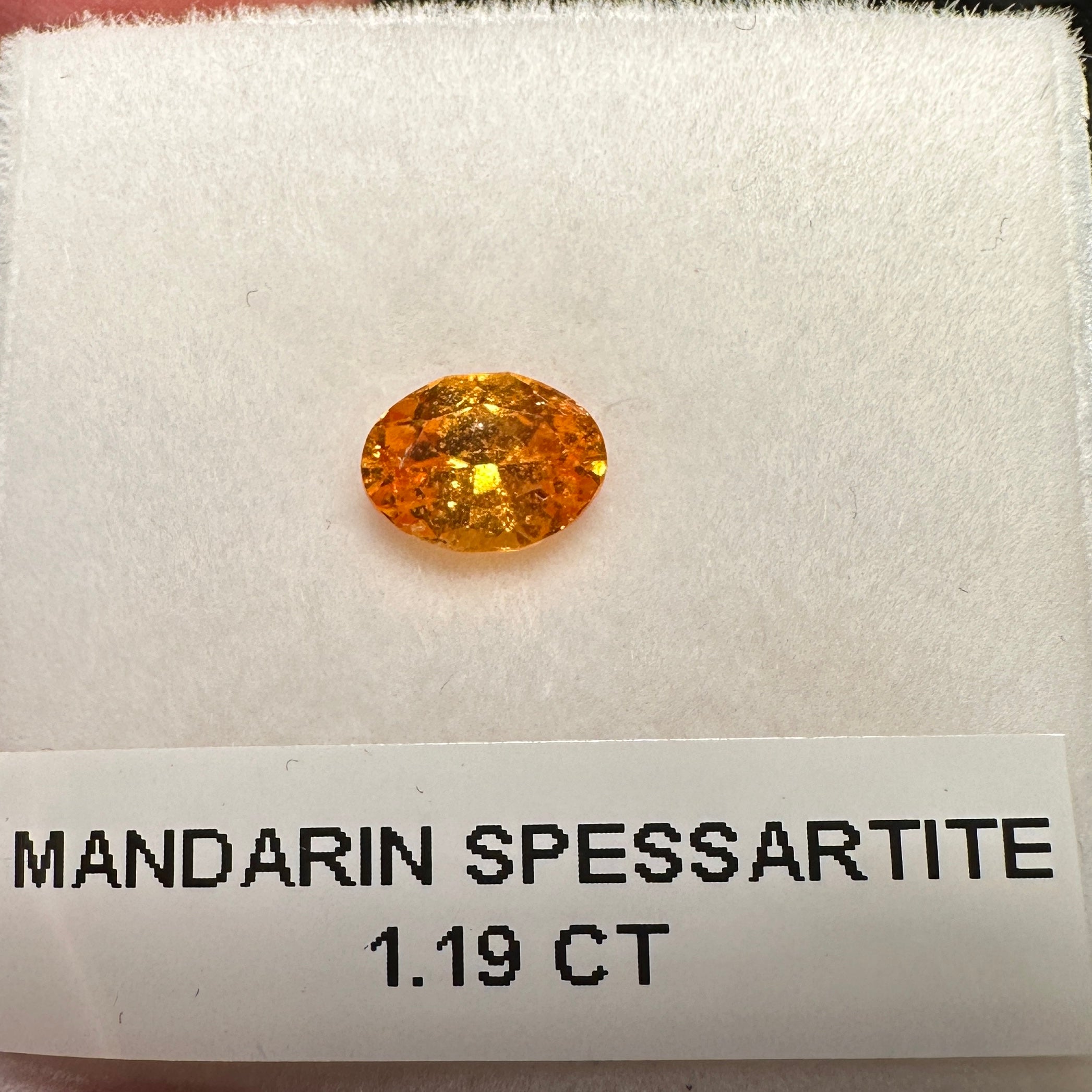 1.19ct Mandarin Spessartite Garnet, Loliondo, Tanzania, Untreated Unheated