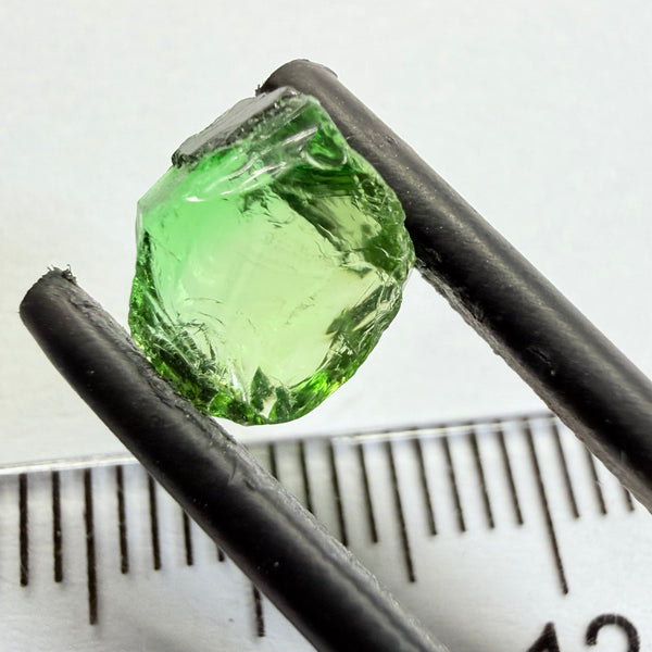 Chrome Tourmaline, yellowish tint with colour zoning, 1.84ct, Laletema, Tanzania, Untreated Unheated, vvs-if, slightly flattish shape