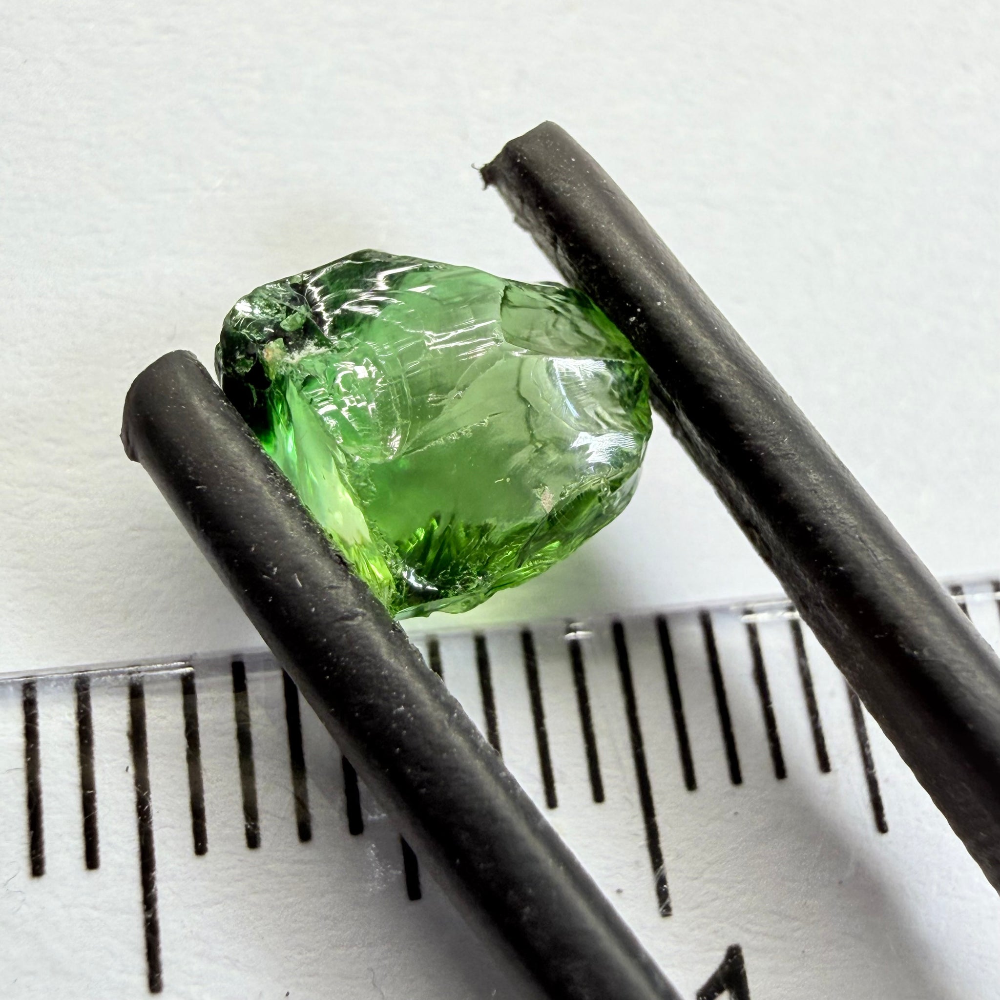 Chrome Tourmaline, yellowish tint with colour zoning, 1.84ct, Laletema, Tanzania, Untreated Unheated, vvs-if, slightly flattish shape