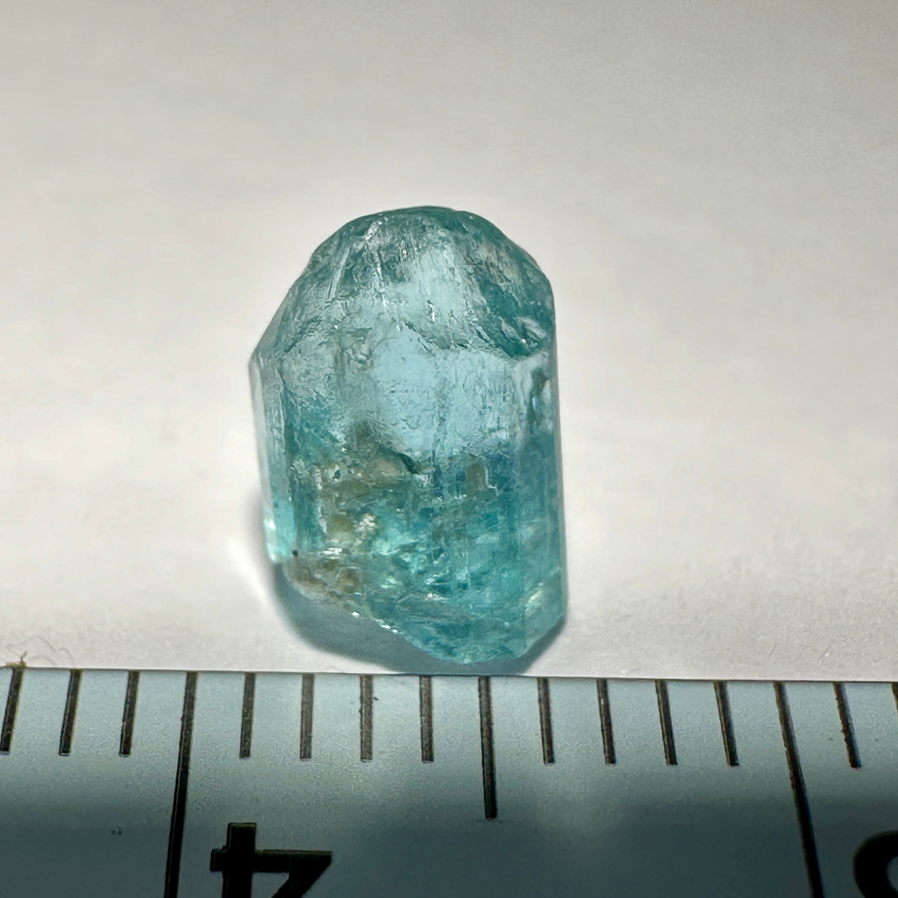 1.64ct Blue Apatite Crystal, Merelani, Tanzania, Untreated Unheated