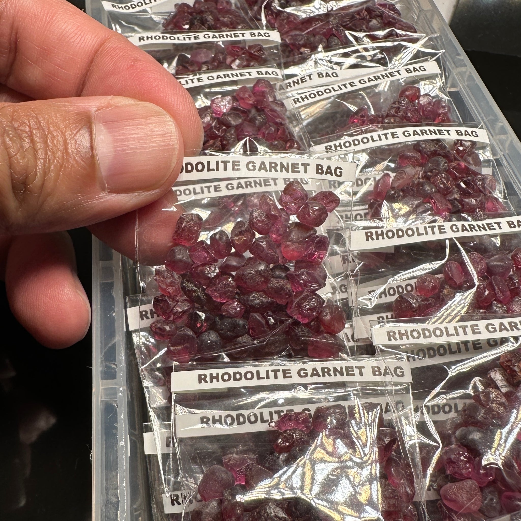 Rhodolite Garnet Bag, Tanzania