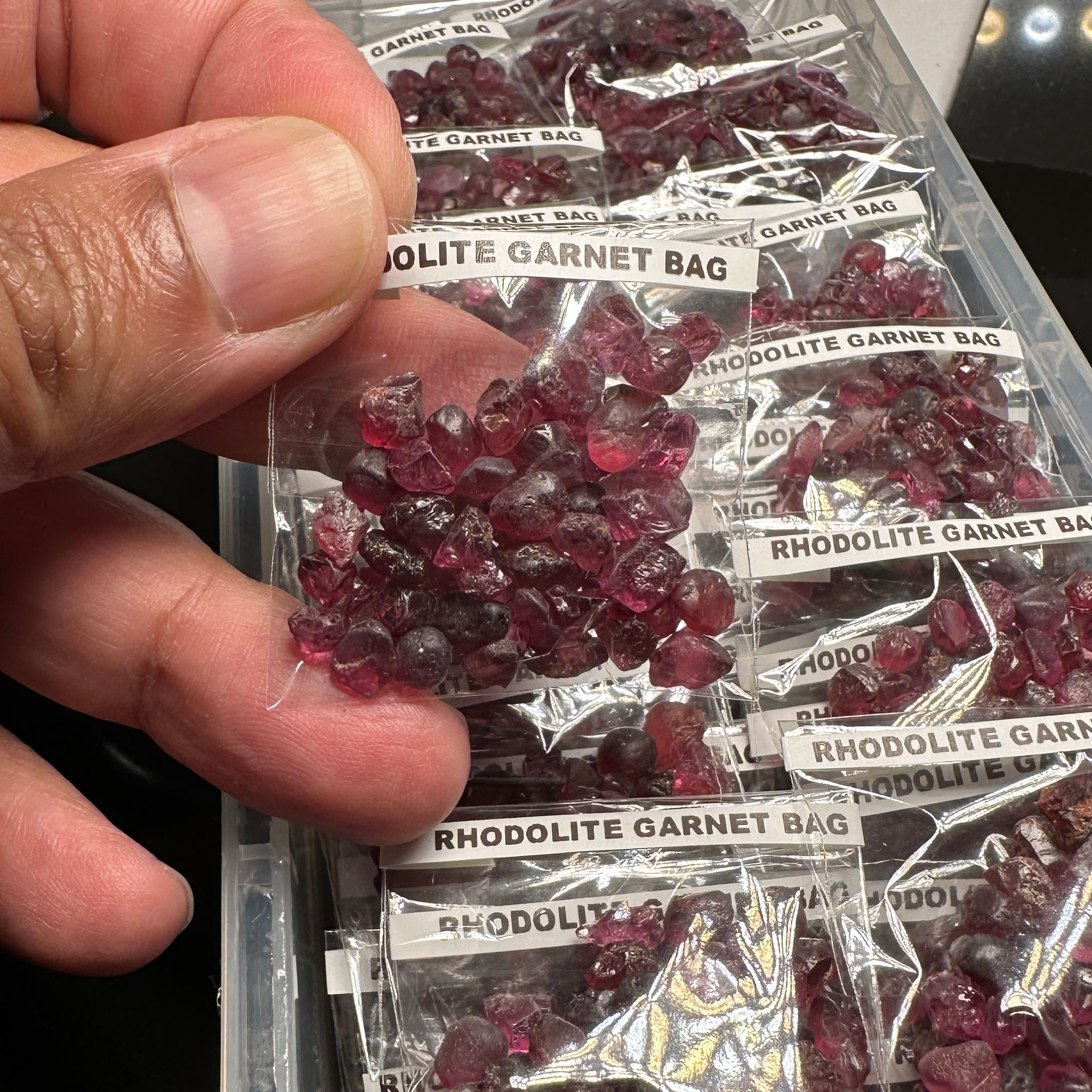 Rhodolite Garnet Bag, Tanzania