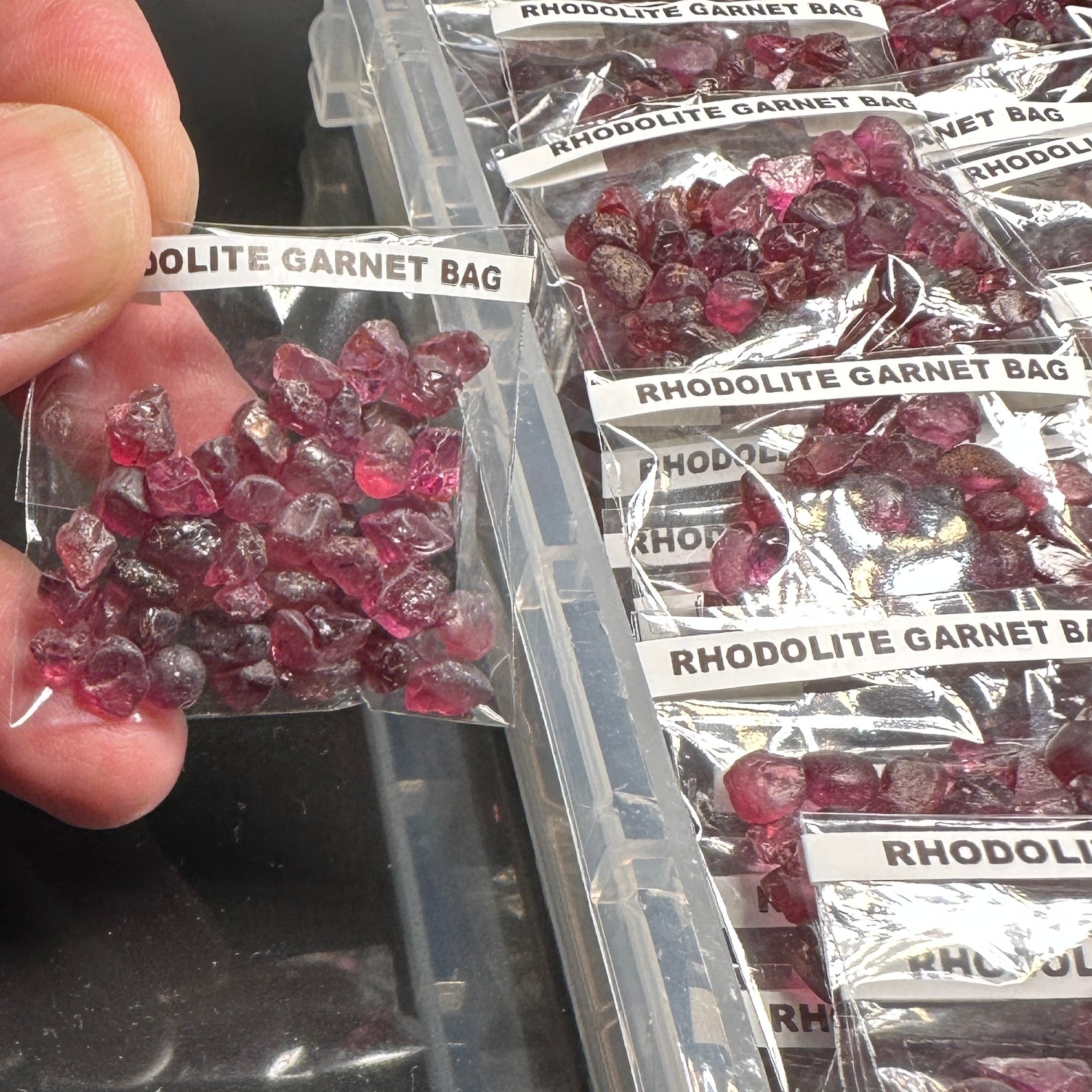 Rhodolite Garnet Bag, Tanzania