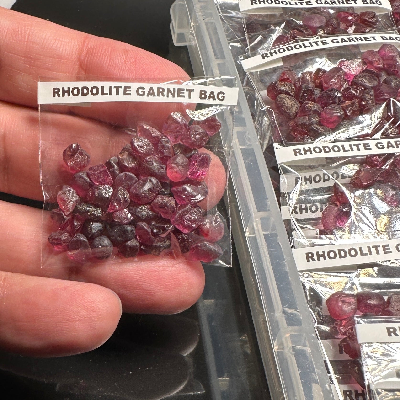 Rhodolite Garnet Bag, Tanzania