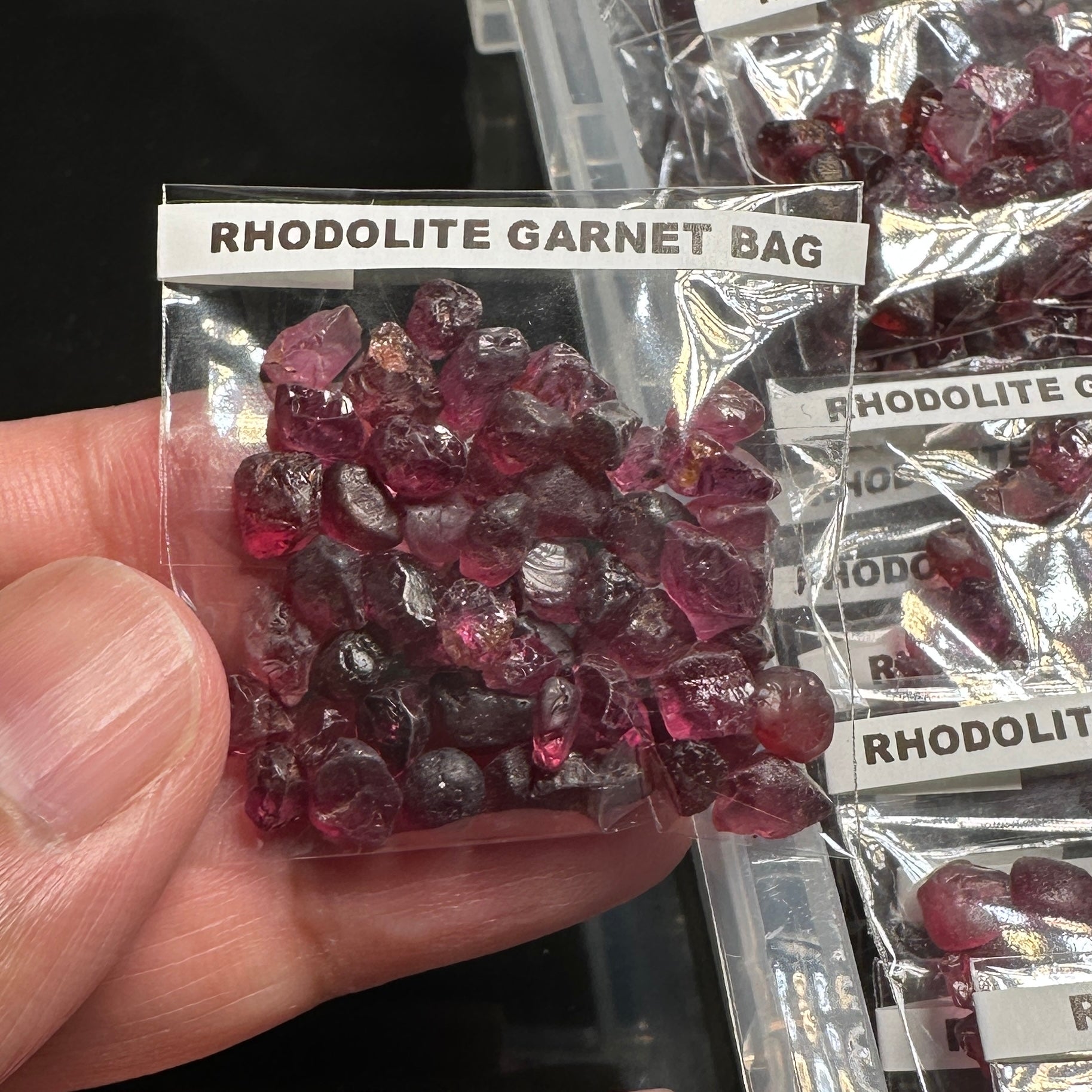 Rhodolite Garnet Bag, Tanzania
