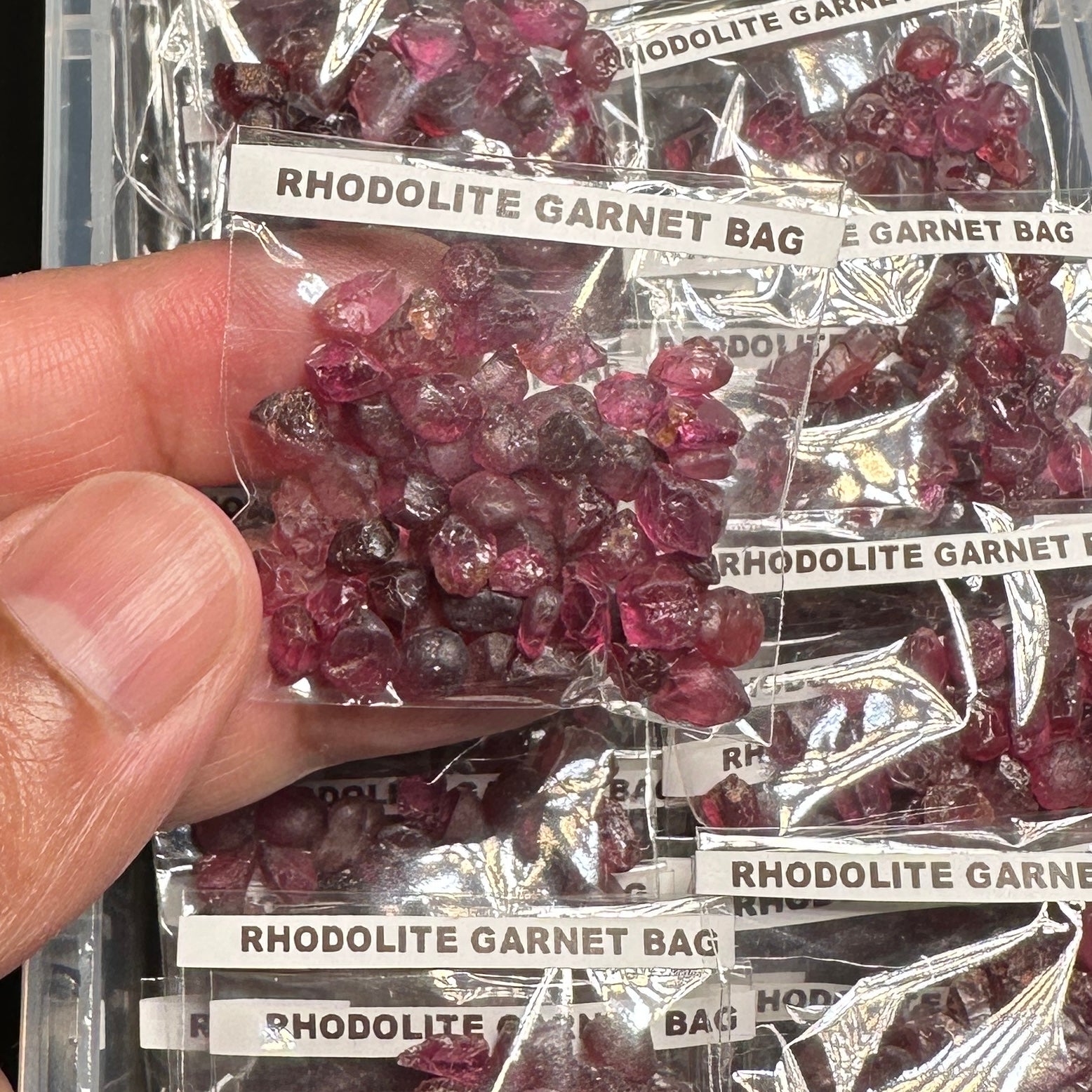 Rhodolite Garnet Bag, Tanzania