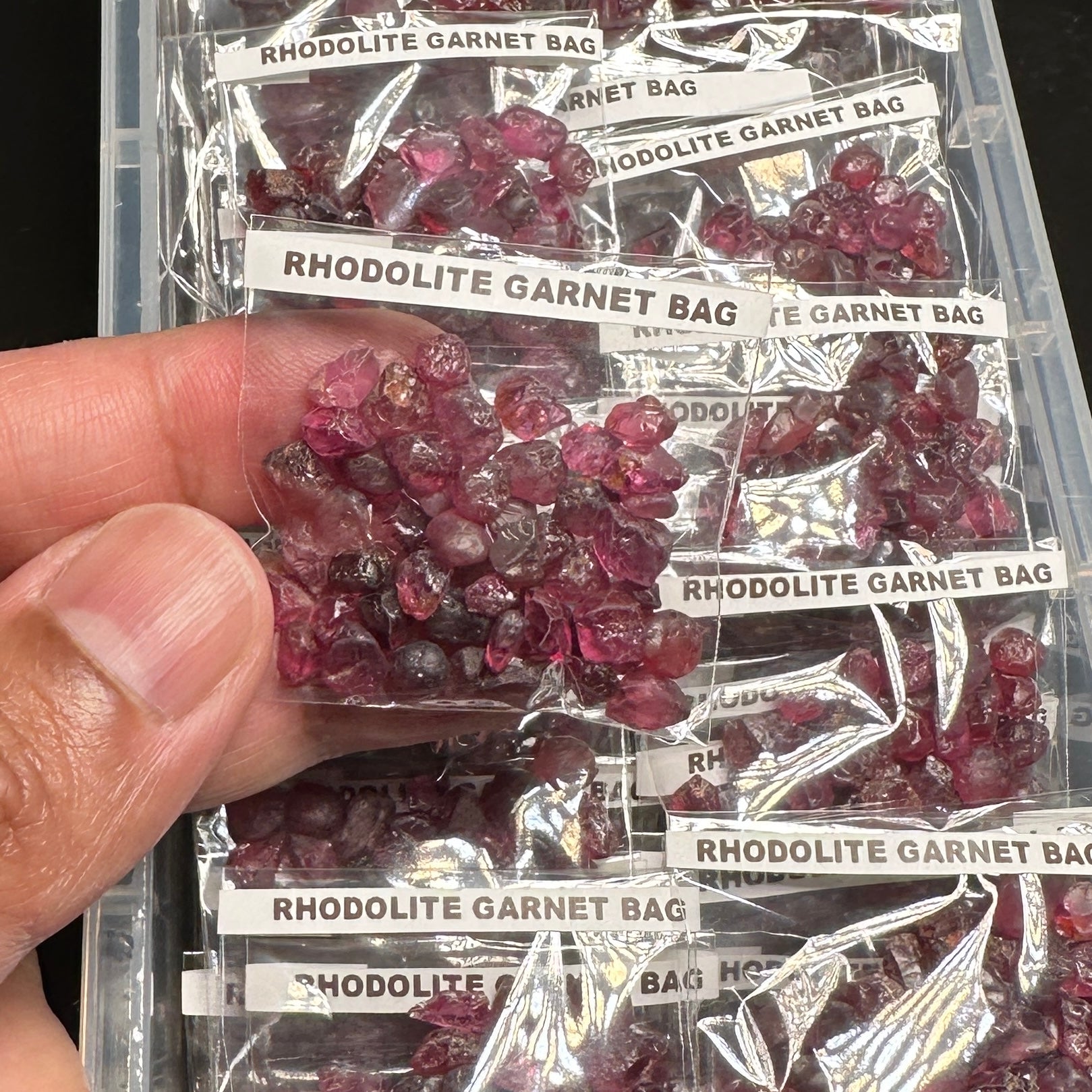 Rhodolite Garnet Bag, Tanzania