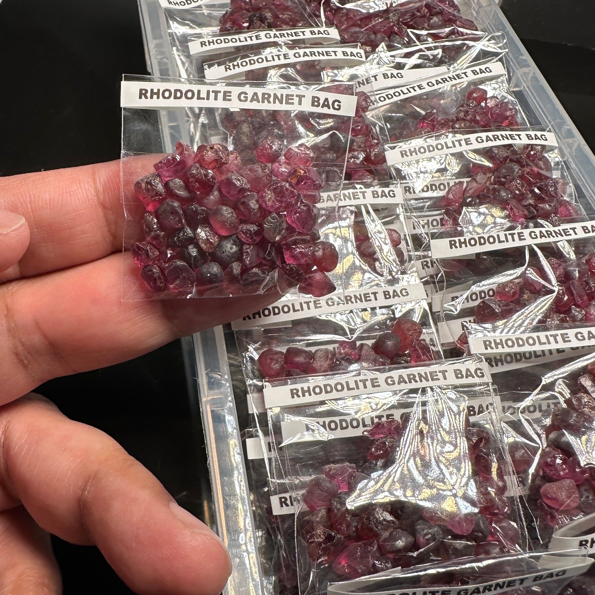 Rhodolite Garnet Bag, Tanzania