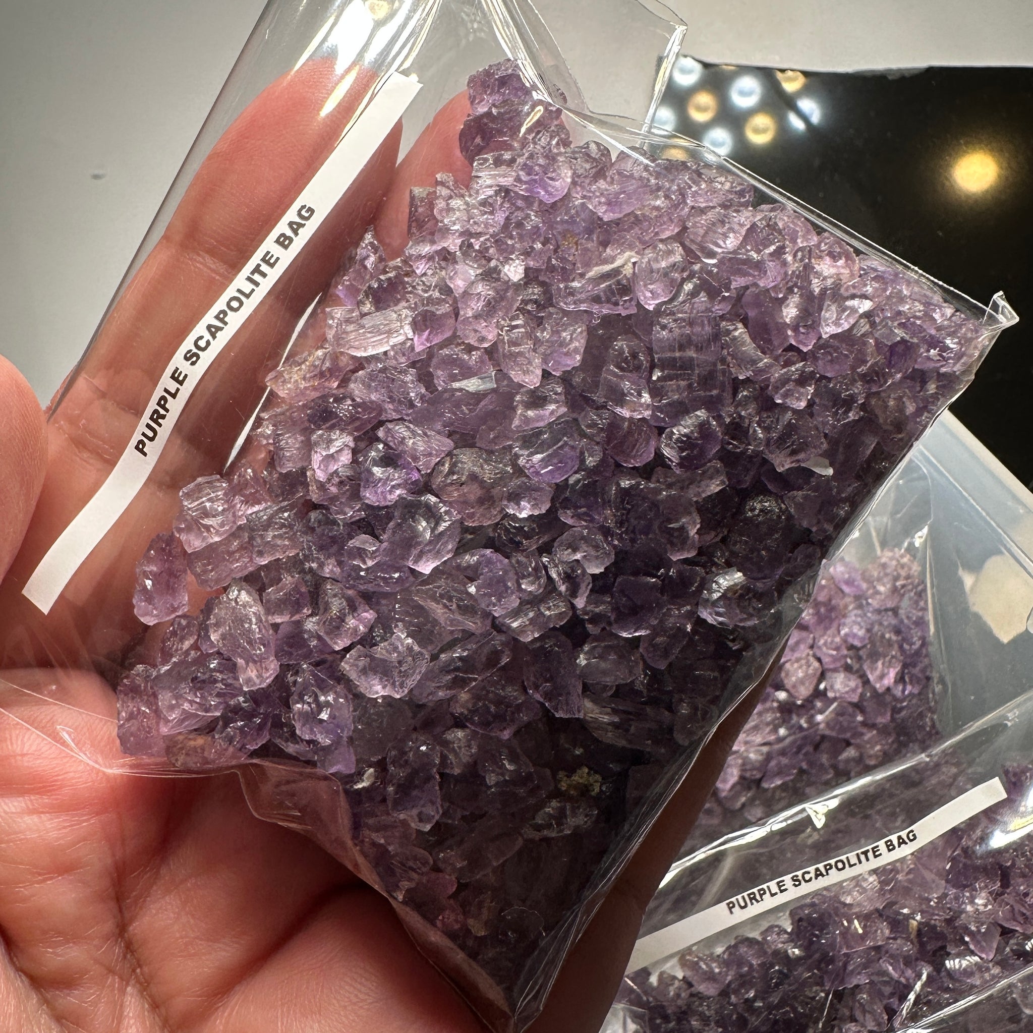 Purple Scapolite Large Bag, Tanzania- for inlay only, not for faceting