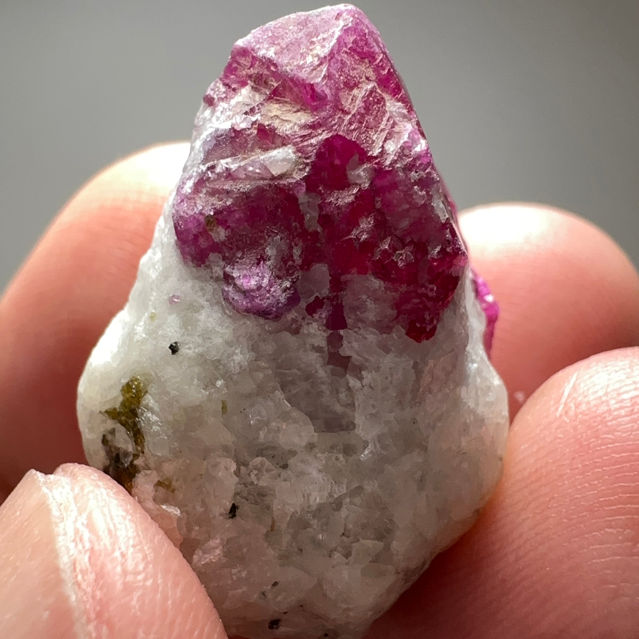 Ruby on Matrix crystal with Pyrite, 76.24ct, West Pokot, Kenya, Untreated Unheated. 2.88 x 2.27 x 1.89cm