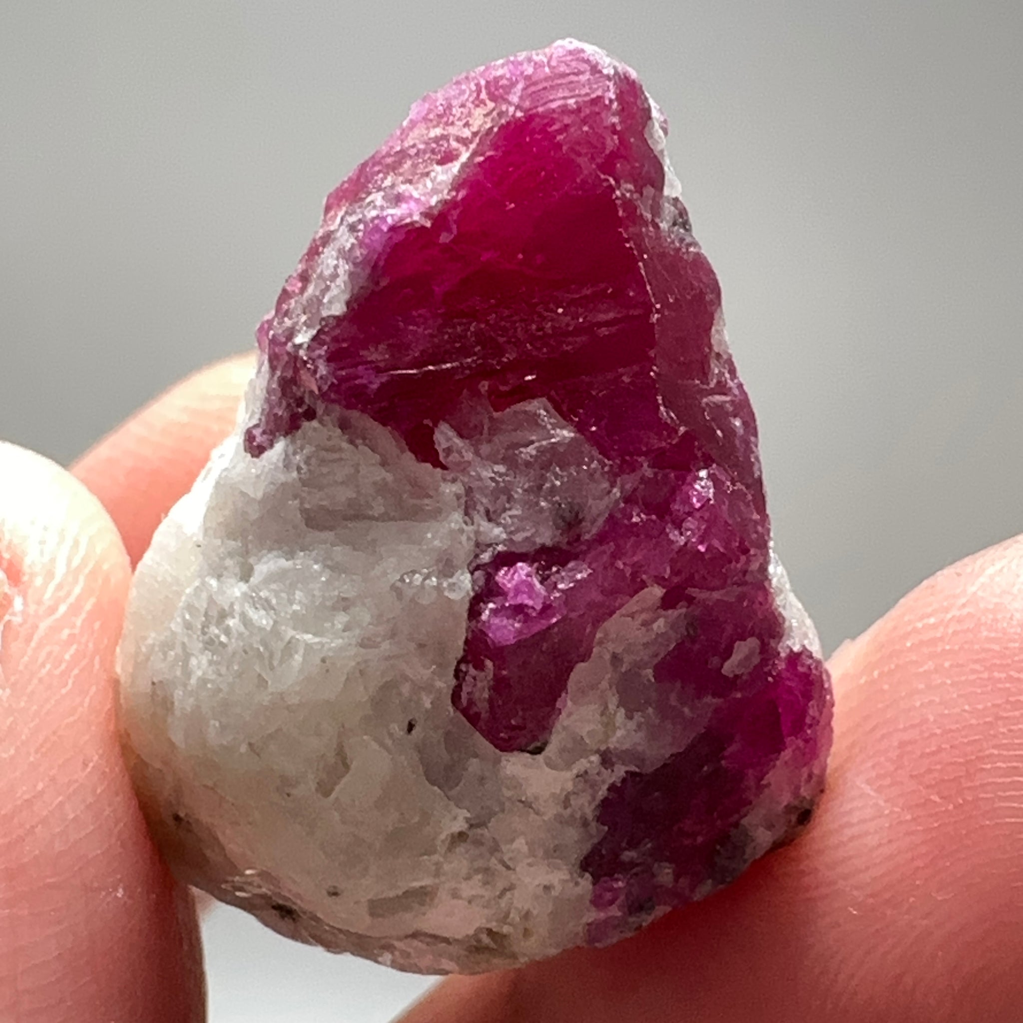 Ruby on Matrix crystal with Pyrite, 76.24ct, West Pokot, Kenya, Untreated Unheated. 2.88 x 2.27 x 1.89cm