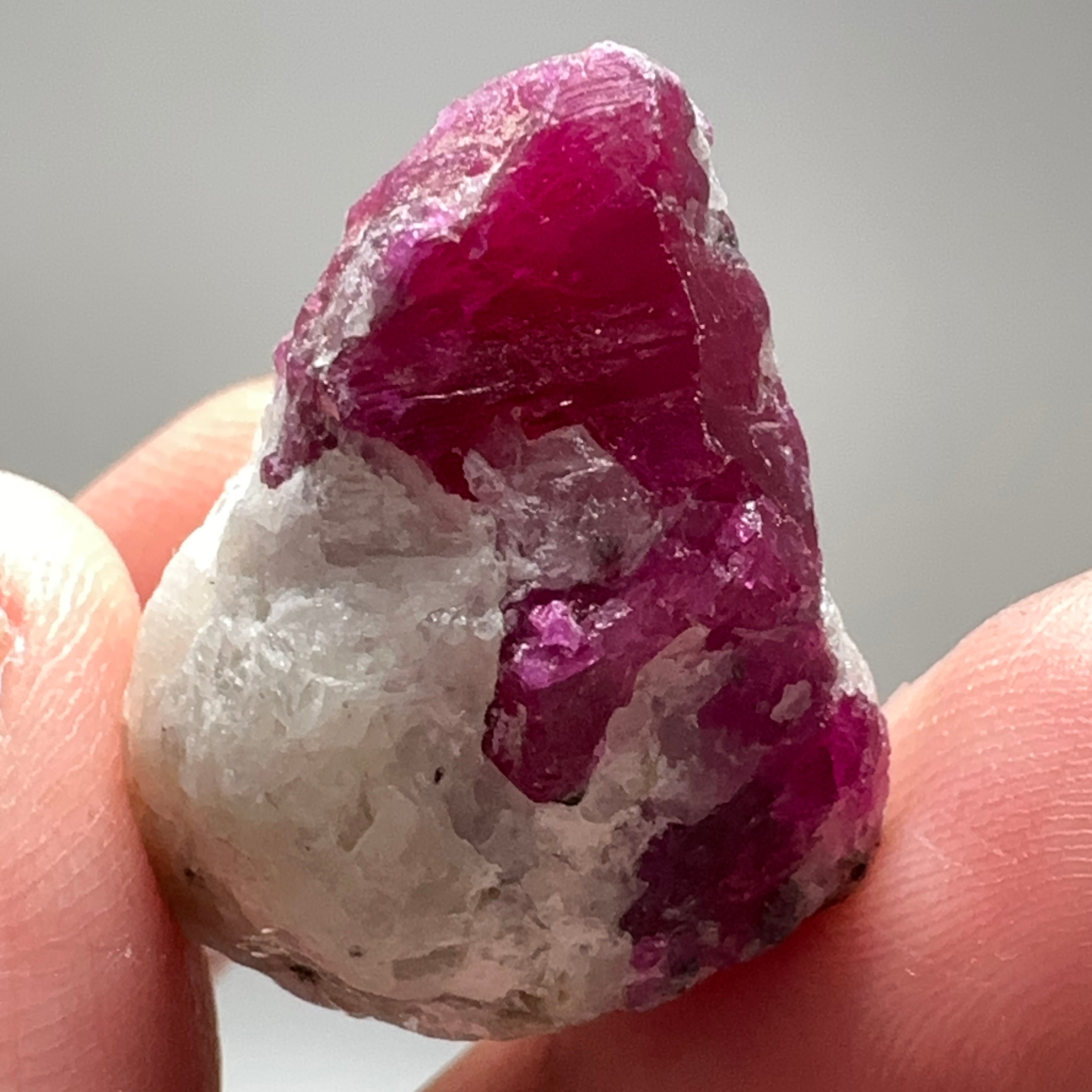 76.24ct Ruby on Matrix crystal with Pyrite, West Pokot, Kenya, Untreated Unheated. 2.88 x 2.27 x 1.89cm