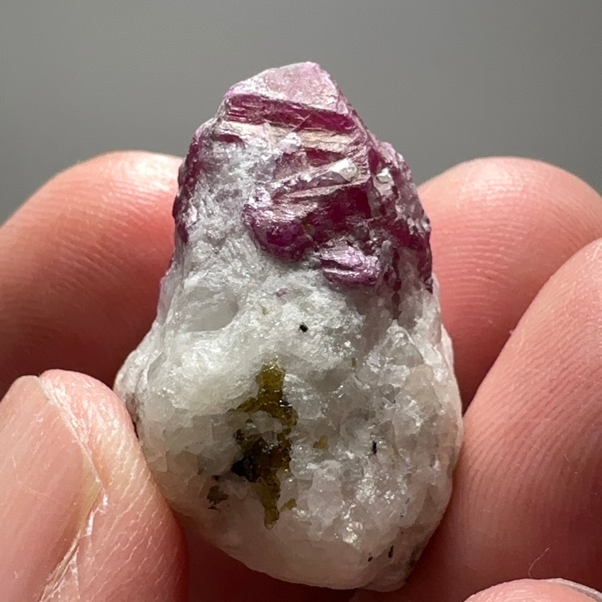 Ruby on Matrix crystal with Pyrite, 76.24ct, West Pokot, Kenya, Untreated Unheated. 2.88 x 2.27 x 1.89cm