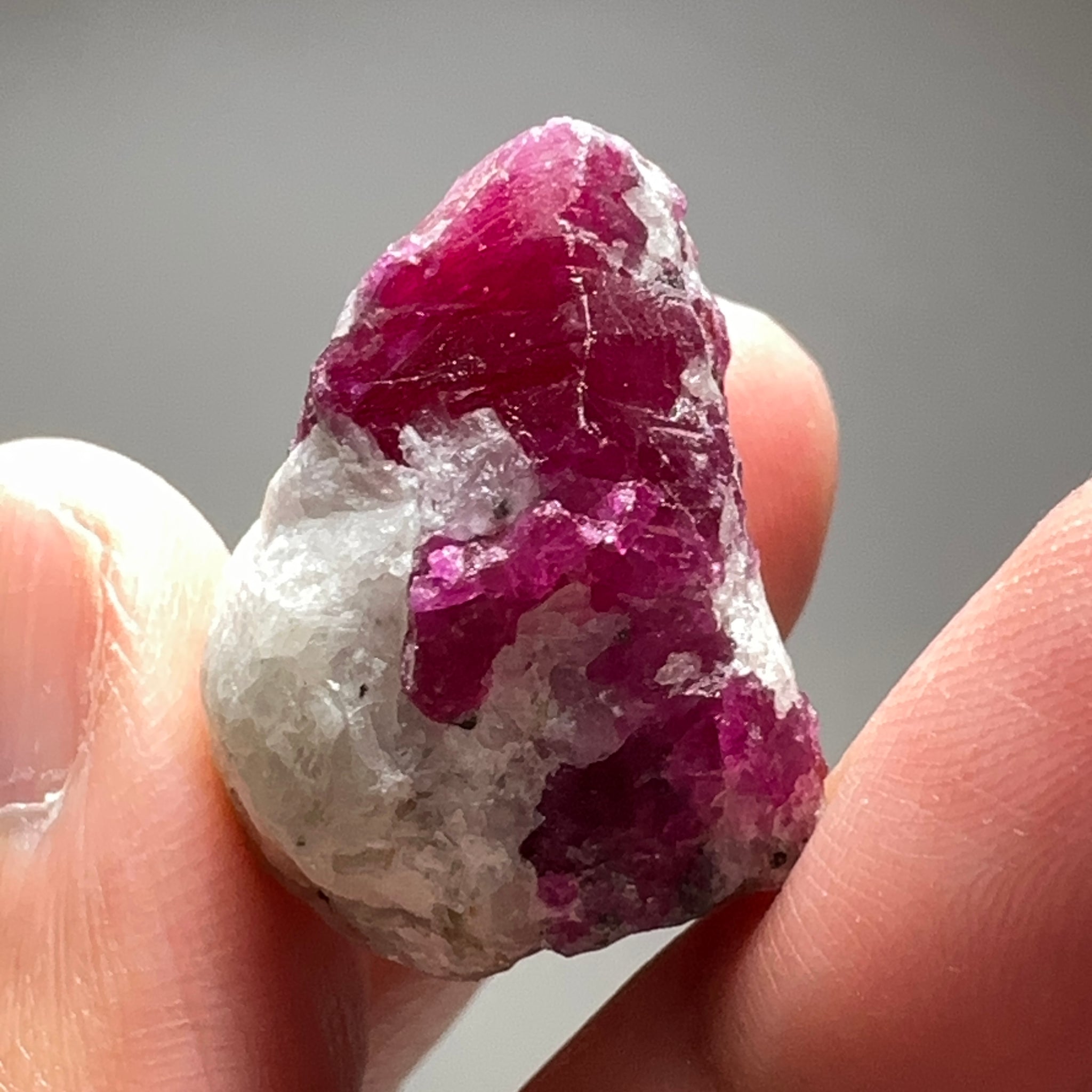Ruby on Matrix crystal with Pyrite, 76.24ct, West Pokot, Kenya, Untreated Unheated. 2.88 x 2.27 x 1.89cm