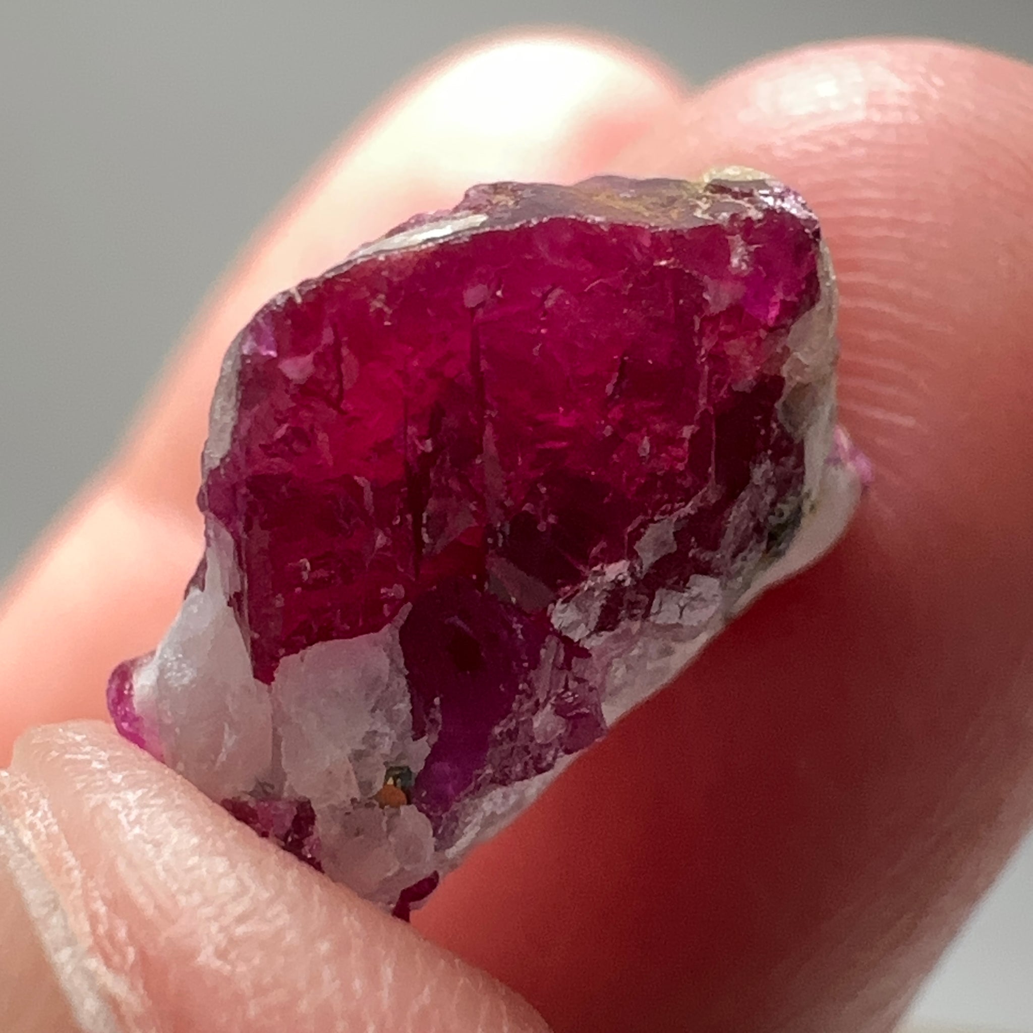 Ruby on Matrix crystal with Pyrite, 17.02ct, West Pokot, Kenya, Untreated Unheated. 1.53 x 1.28 x 0.93cm