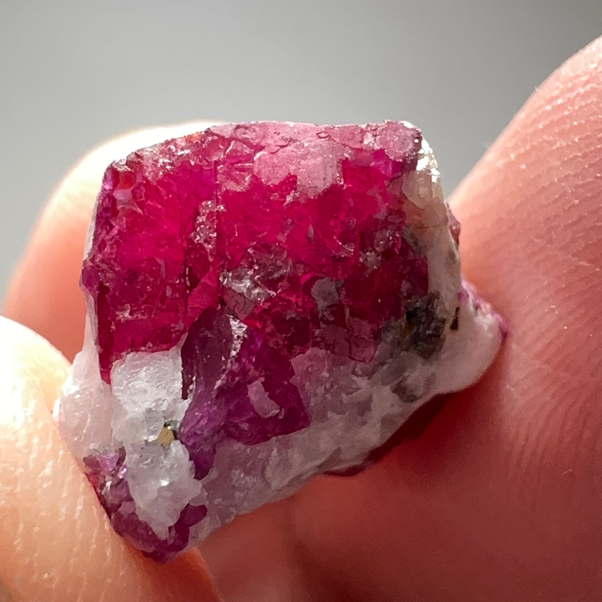Ruby on Matrix crystal with Pyrite, 17.02ct, West Pokot, Kenya, Untreated Unheated. 1.53 x 1.28 x 0.93cm