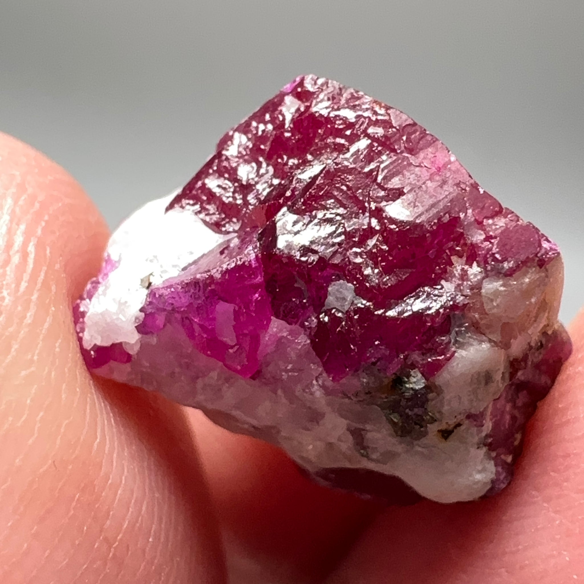 Ruby on Matrix crystal with Pyrite, 17.02ct, West Pokot, Kenya, Untreated Unheated. 1.53 x 1.28 x 0.93cm