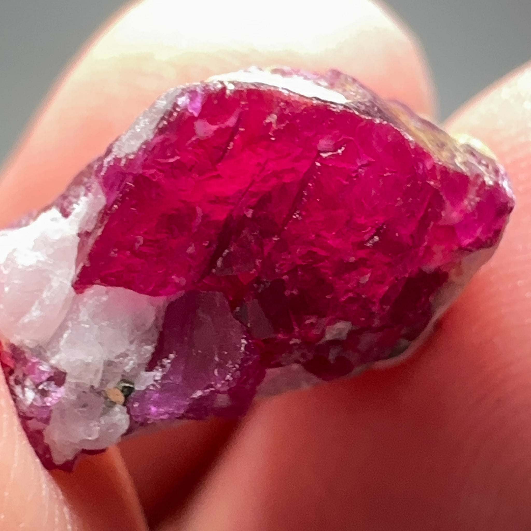 Ruby on Matrix crystal with Pyrite, 17.02ct, West Pokot, Kenya, Untreated Unheated. 1.53 x 1.28 x 0.93cm