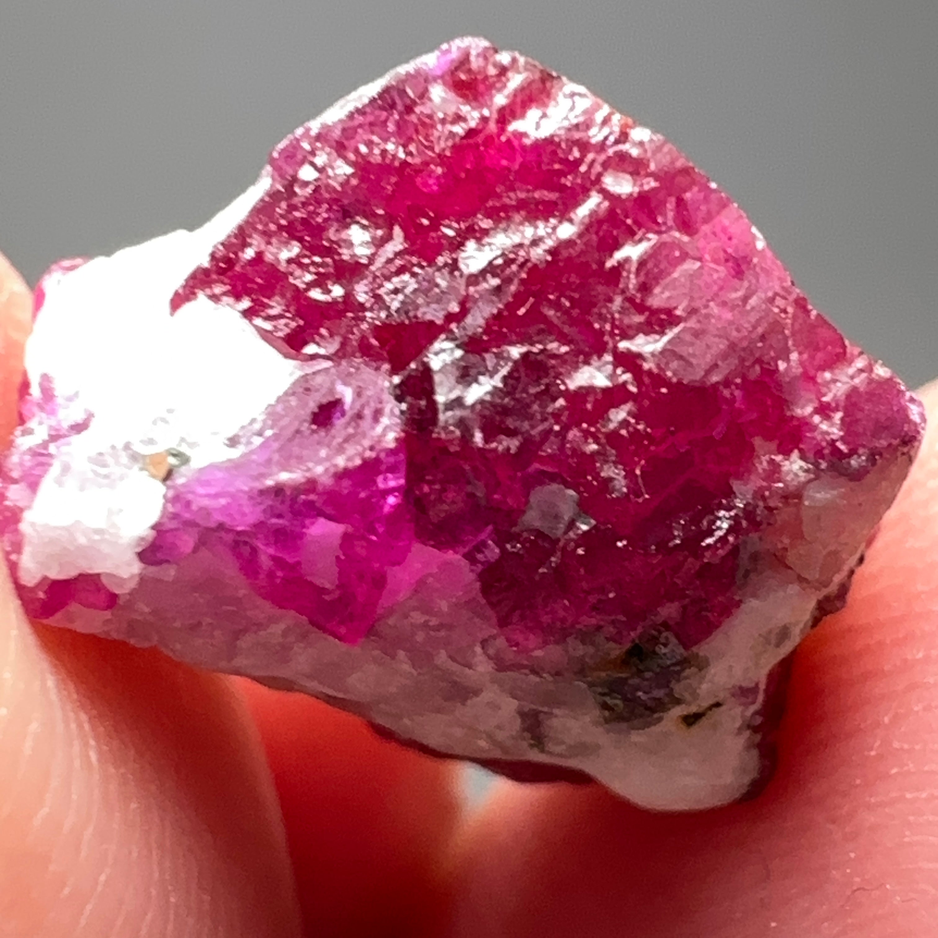 17.02ct Ruby on Matrix crystal with Pyrite, West Pokot, Kenya, Untreated Unheated. 1.53 x 1.28 x 0.93cm