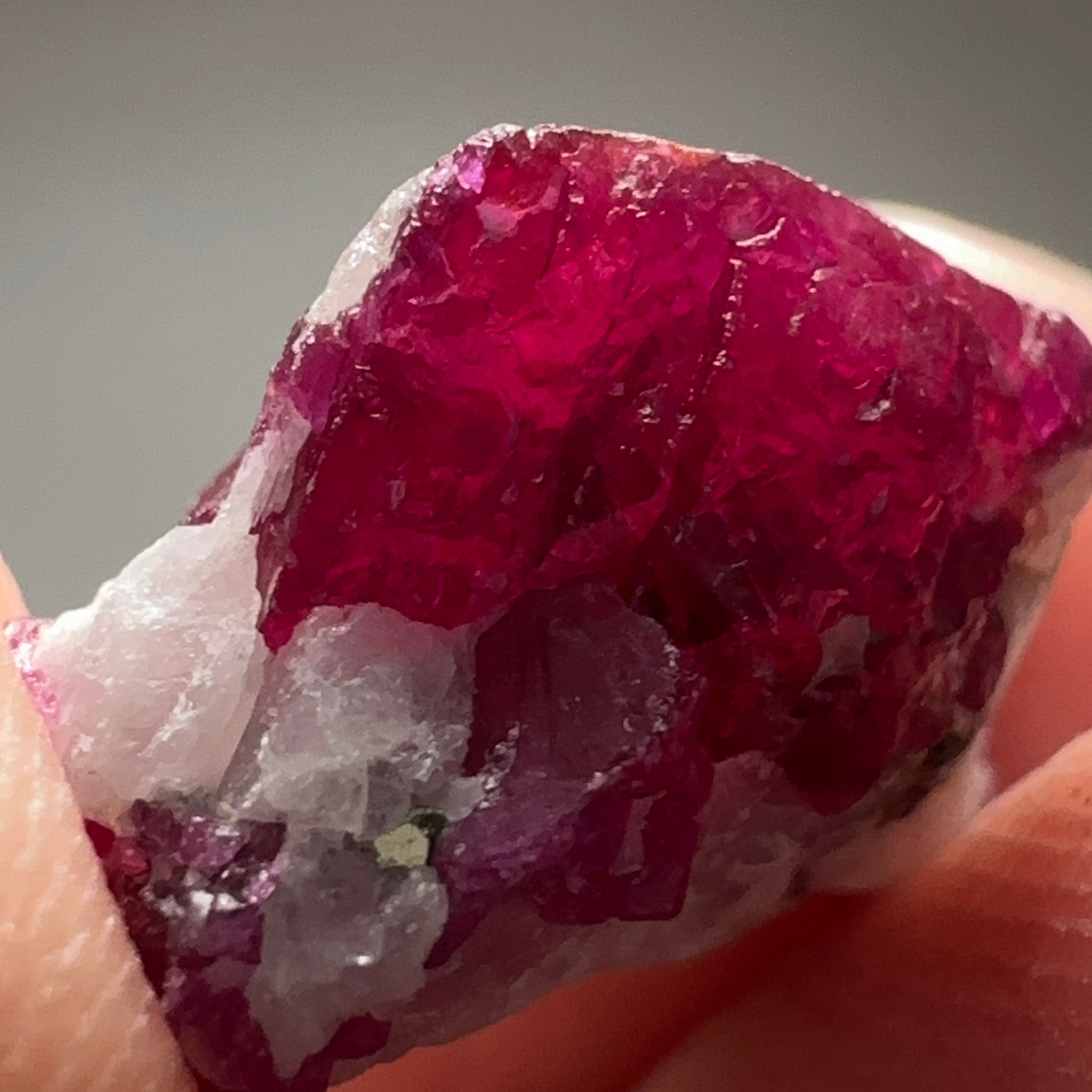 Ruby on Matrix crystal with Pyrite, 17.02ct, West Pokot, Kenya, Untreated Unheated. 1.53 x 1.28 x 0.93cm