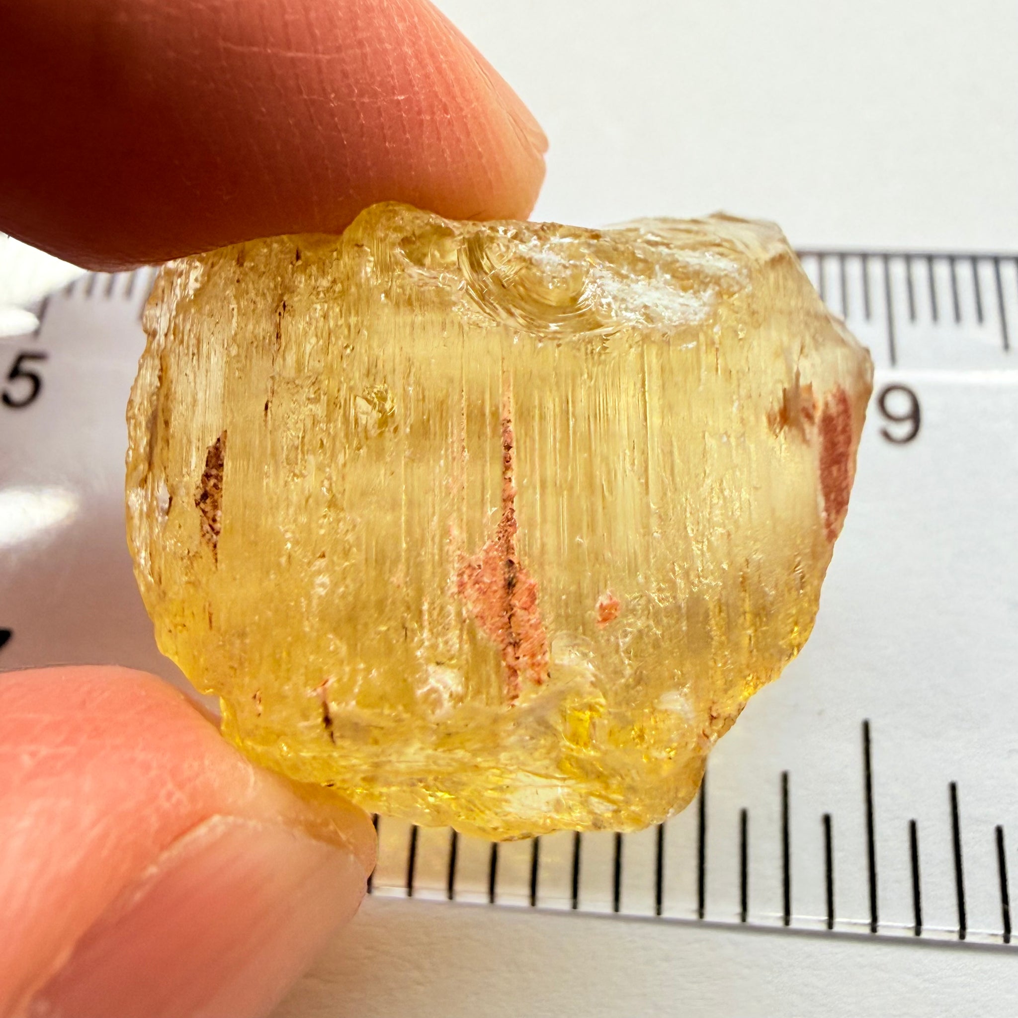 Golden Scapolite, 49.63ct, Dodoma, Tanzania, Untreated Unheated, dividing crack, slice along the crack, with one side vvs-if and the other side vs
