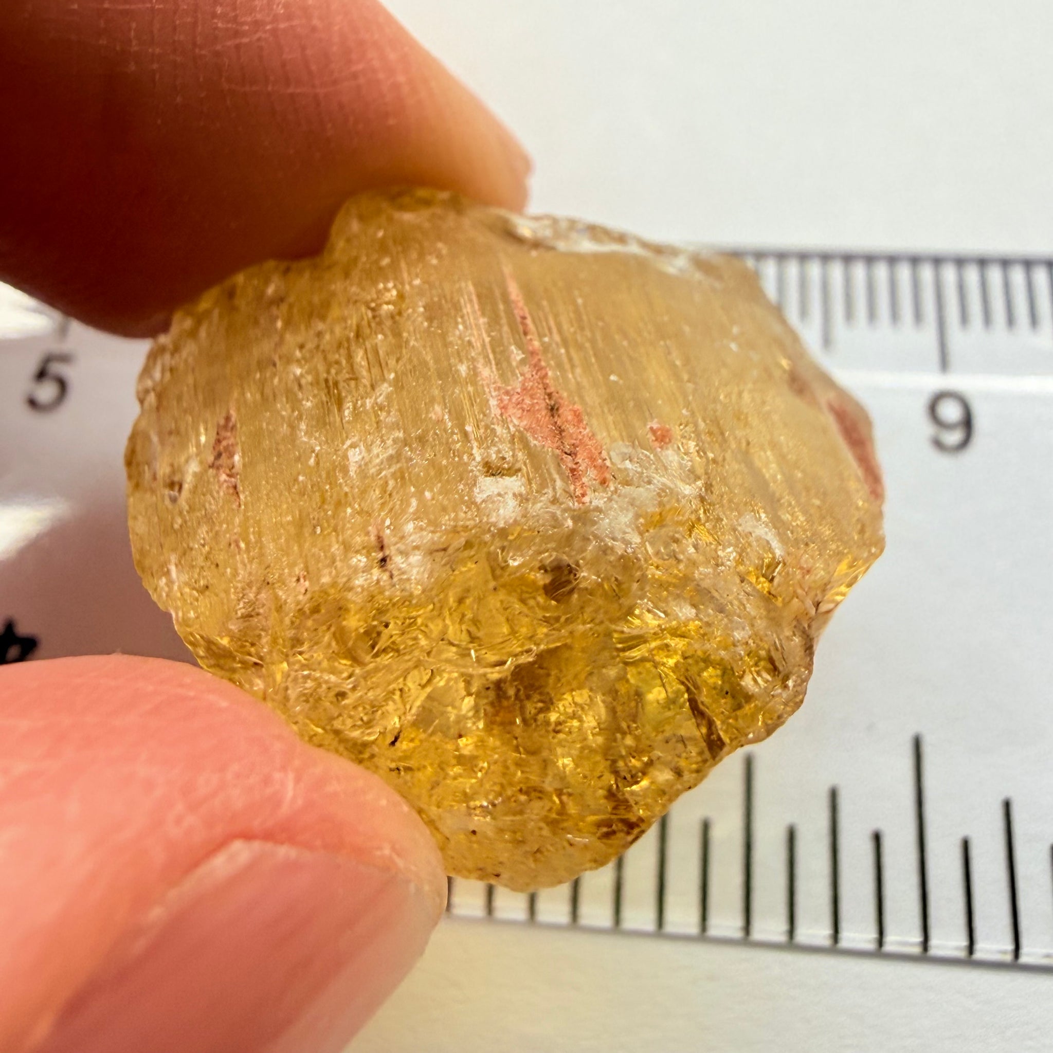 Golden Scapolite, 49.63ct, Dodoma, Tanzania, Untreated Unheated, dividing crack, slice along the crack, with one side vvs-if and the other side vs