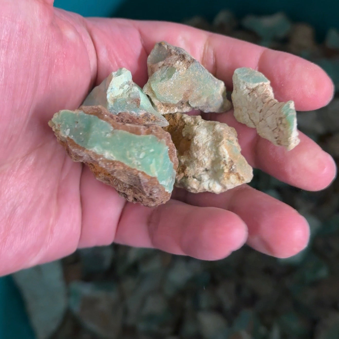 Chrysoprase from Tanzania, Untreated Unheated. Blind pour, price is per kilo