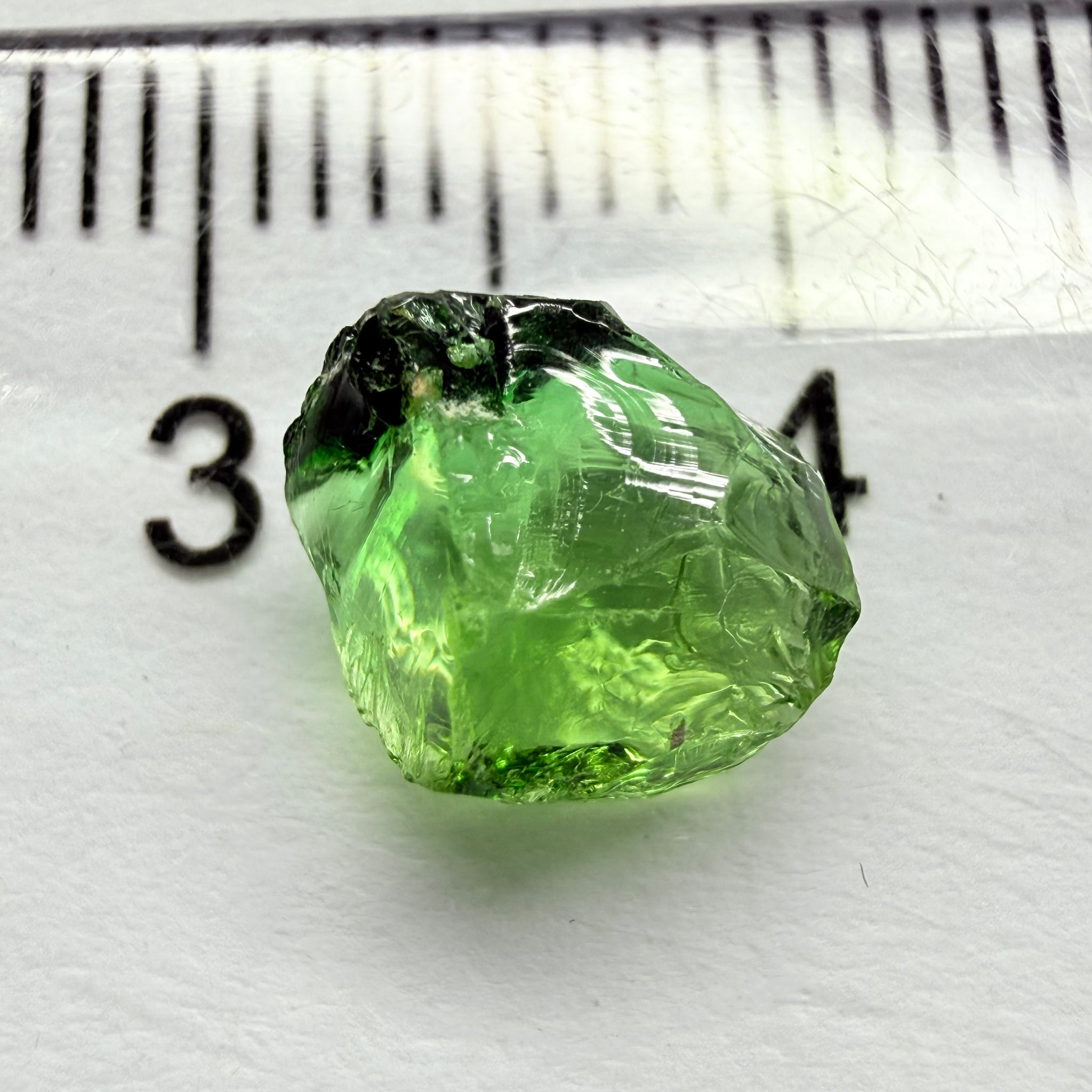 Chrome Tourmaline, yellowish tint with colour zoning, 1.84ct, Laletema, Tanzania, Untreated Unheated, vvs-if, slightly flattish shape
