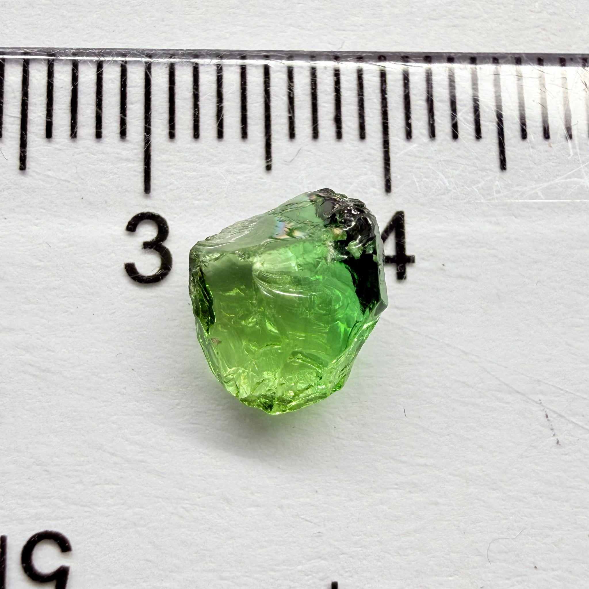 Chrome Tourmaline, yellowish tint with colour zoning, 1.84ct, Laletema, Tanzania, Untreated Unheated, vvs-if, slightly flattish shape