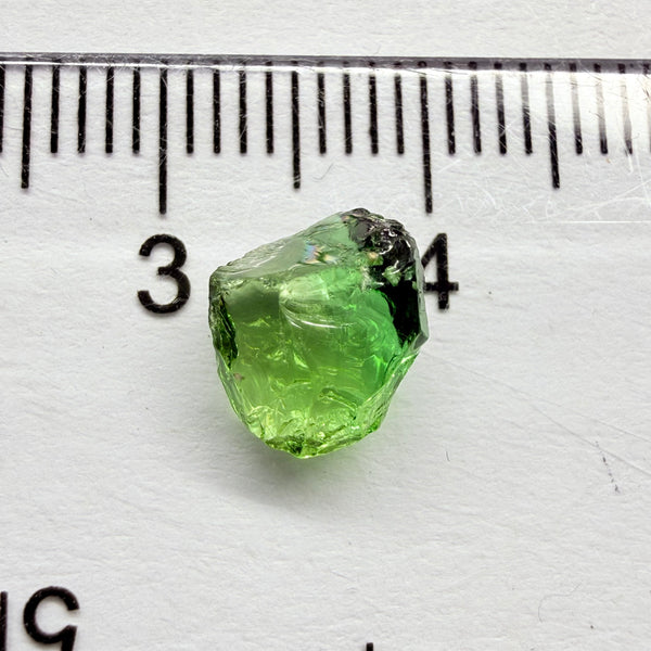 Chrome Tourmaline, yellowish tint with colour zoning, 1.84ct, Laletema, Tanzania, Untreated Unheated, vvs-if, slightly flattish shape