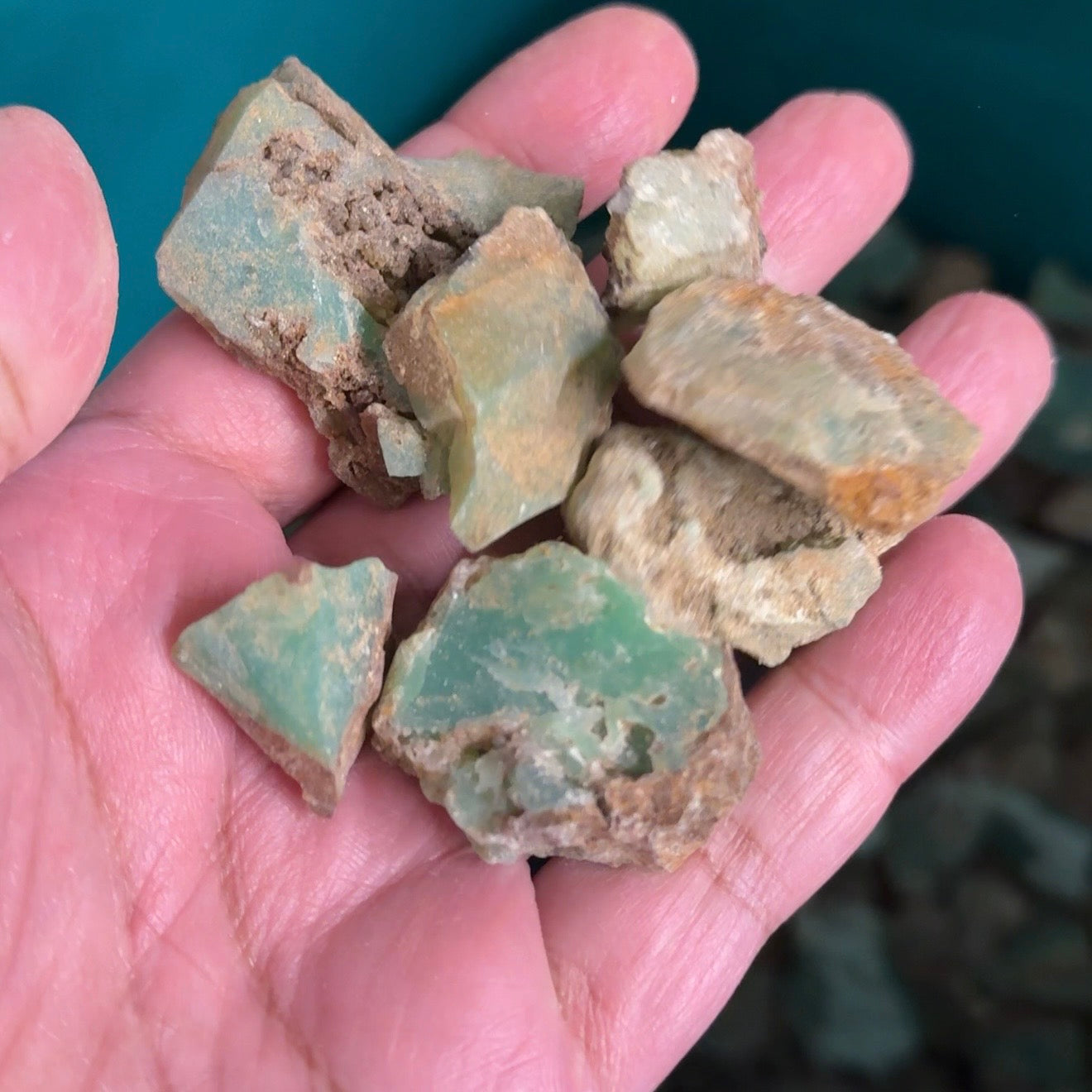 Chrysoprase from Tanzania, Untreated Unheated. Blind pour, price is per kilo