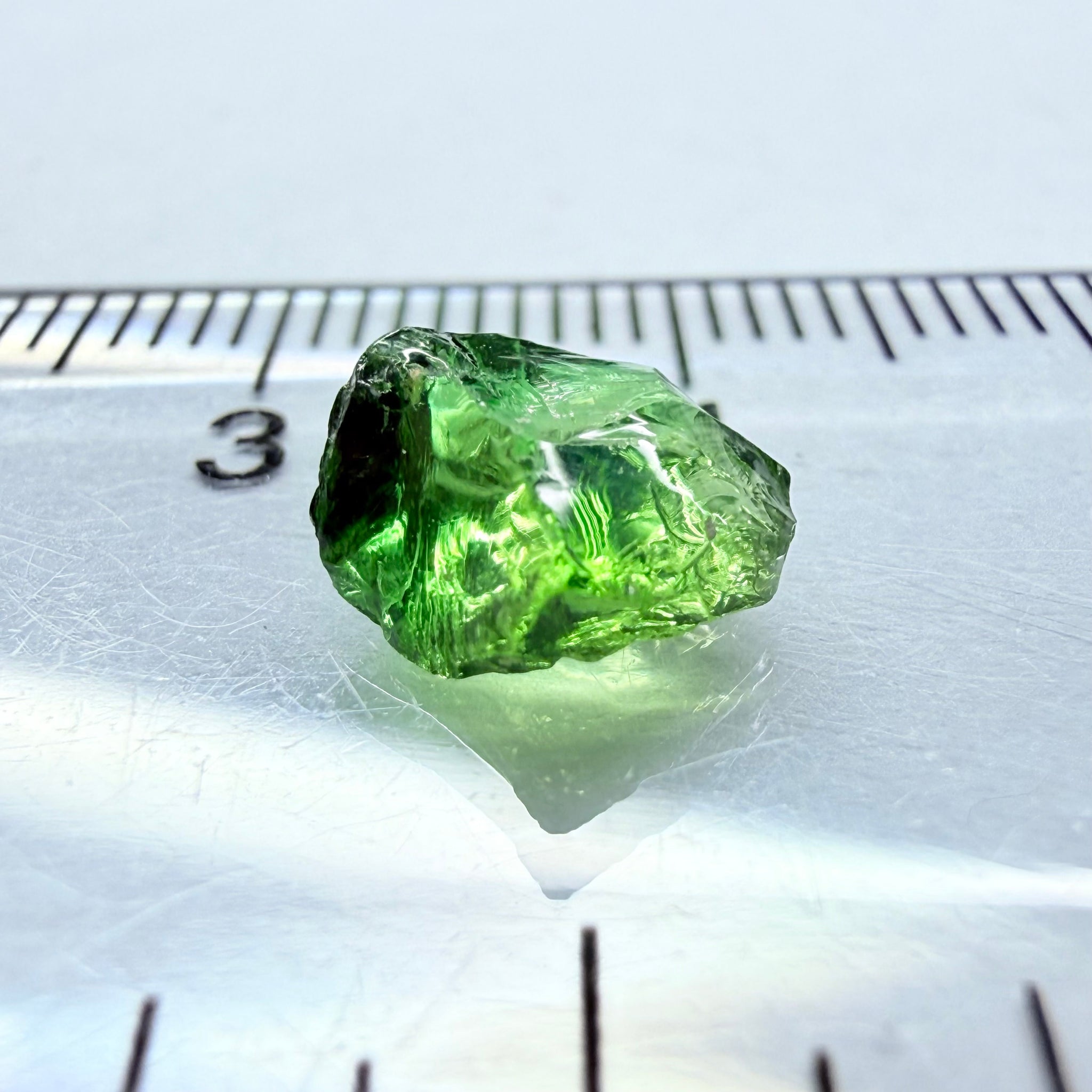 Chrome Tourmaline, yellowish tint with colour zoning, 1.84ct, Laletema, Tanzania, Untreated Unheated, vvs-if, slightly flattish shape