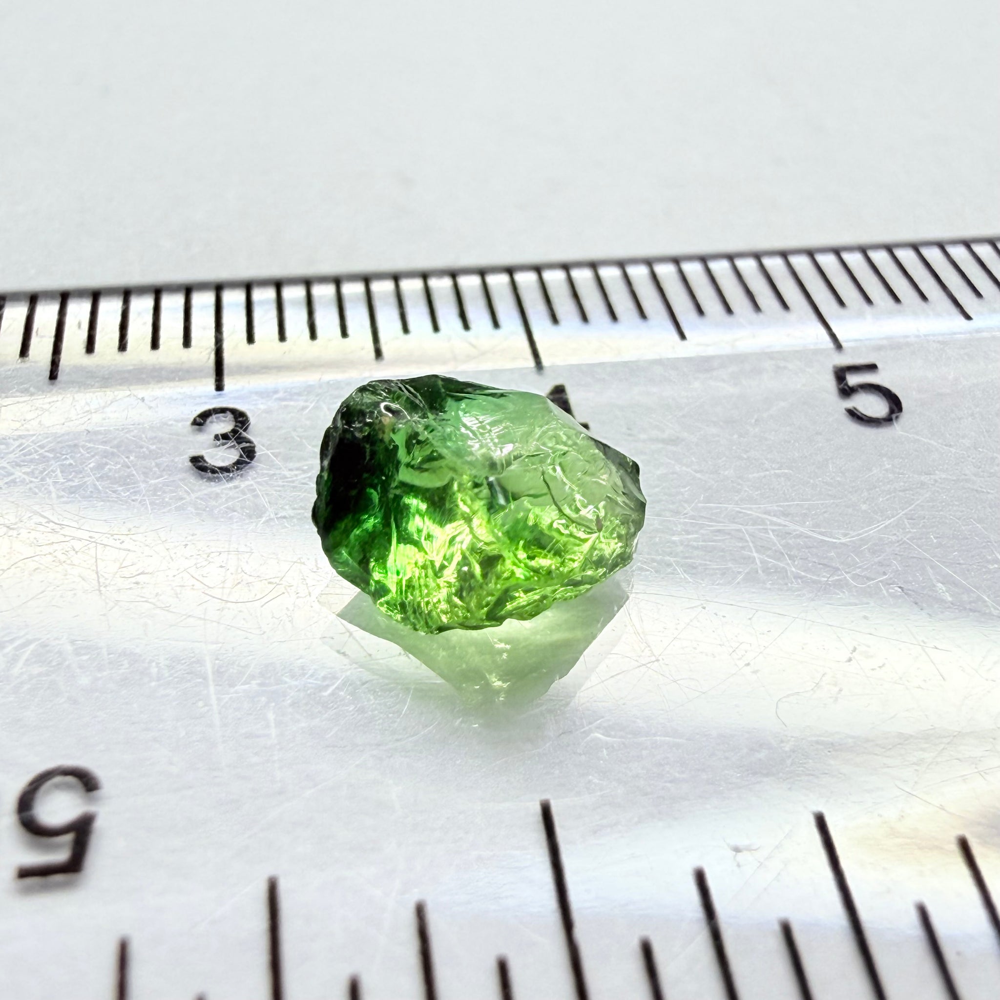 Chrome Tourmaline, yellowish tint with colour zoning, 1.84ct, Laletema, Tanzania, Untreated Unheated, vvs-if, slightly flattish shape
