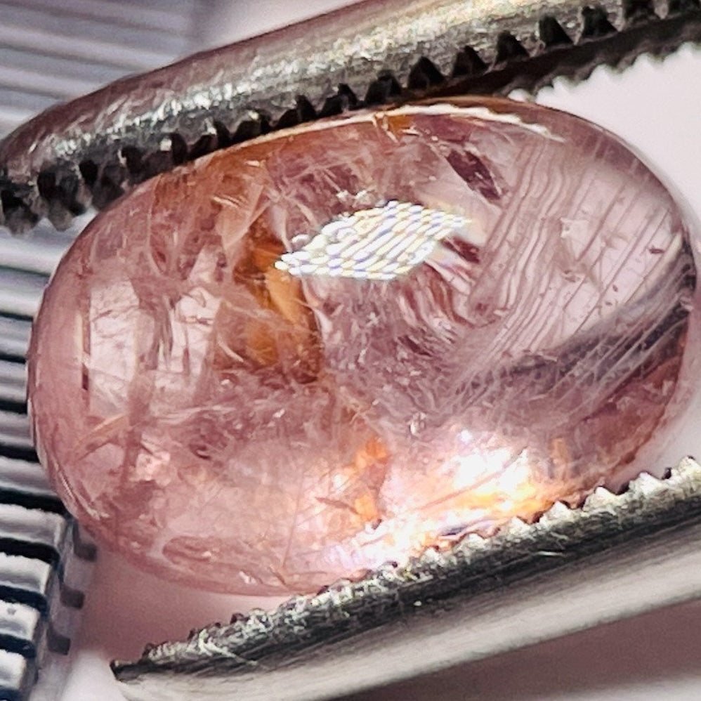 2.47Ct Padparadscha Sapphire Cabochon Umba Valley Tanzania. Untreated Unheated.