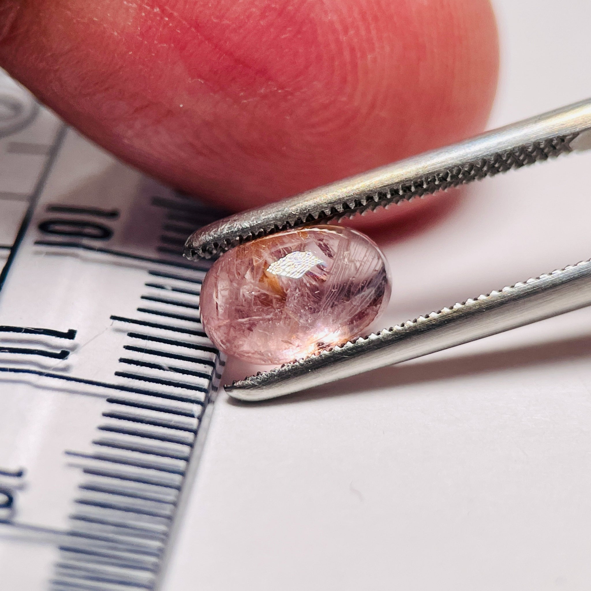 2.47Ct Padparadscha Sapphire Cabochon Umba Valley Tanzania. Untreated Unheated.