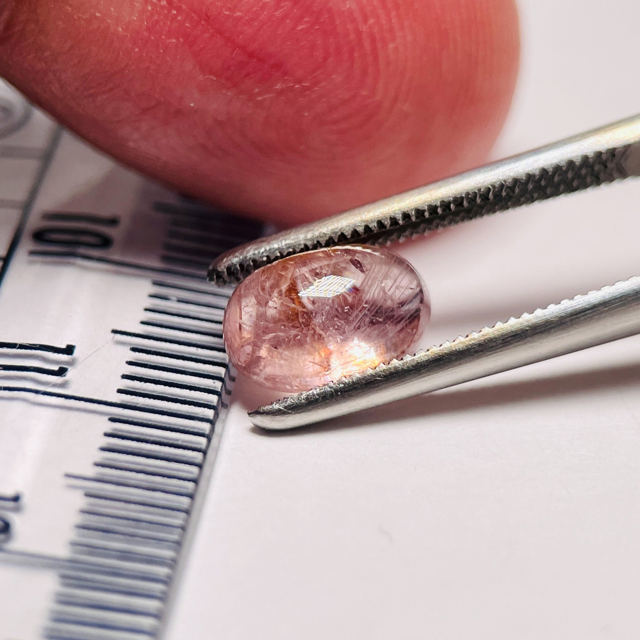 2.47Ct Padparadscha Sapphire Cabochon Umba Valley Tanzania. Untreated Unheated.