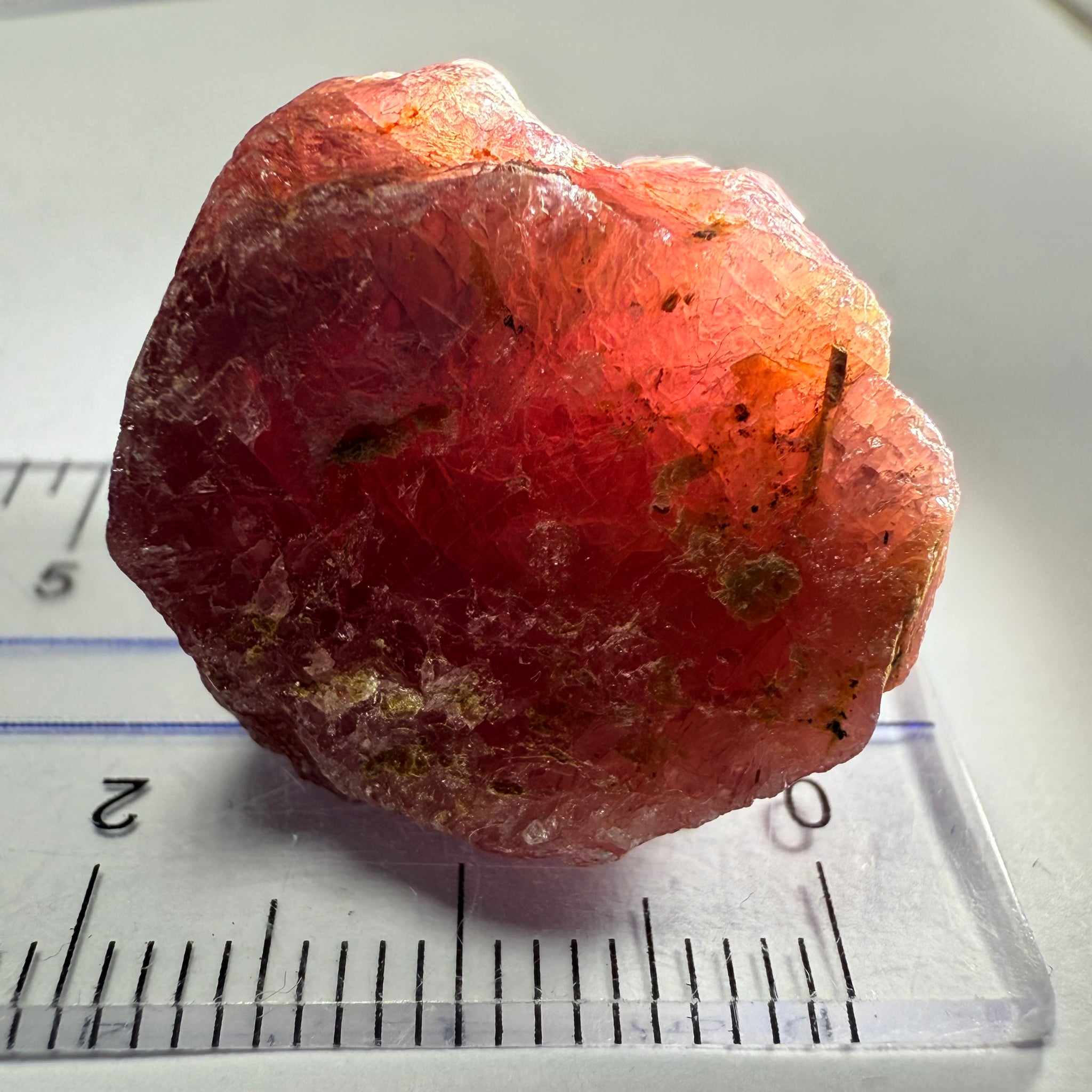 Ruby/Sapphire Crystal, Untreated Unheated, Tanzania, a dab of oil will remove the white dryness on the skin, Translucent, 63.88ct