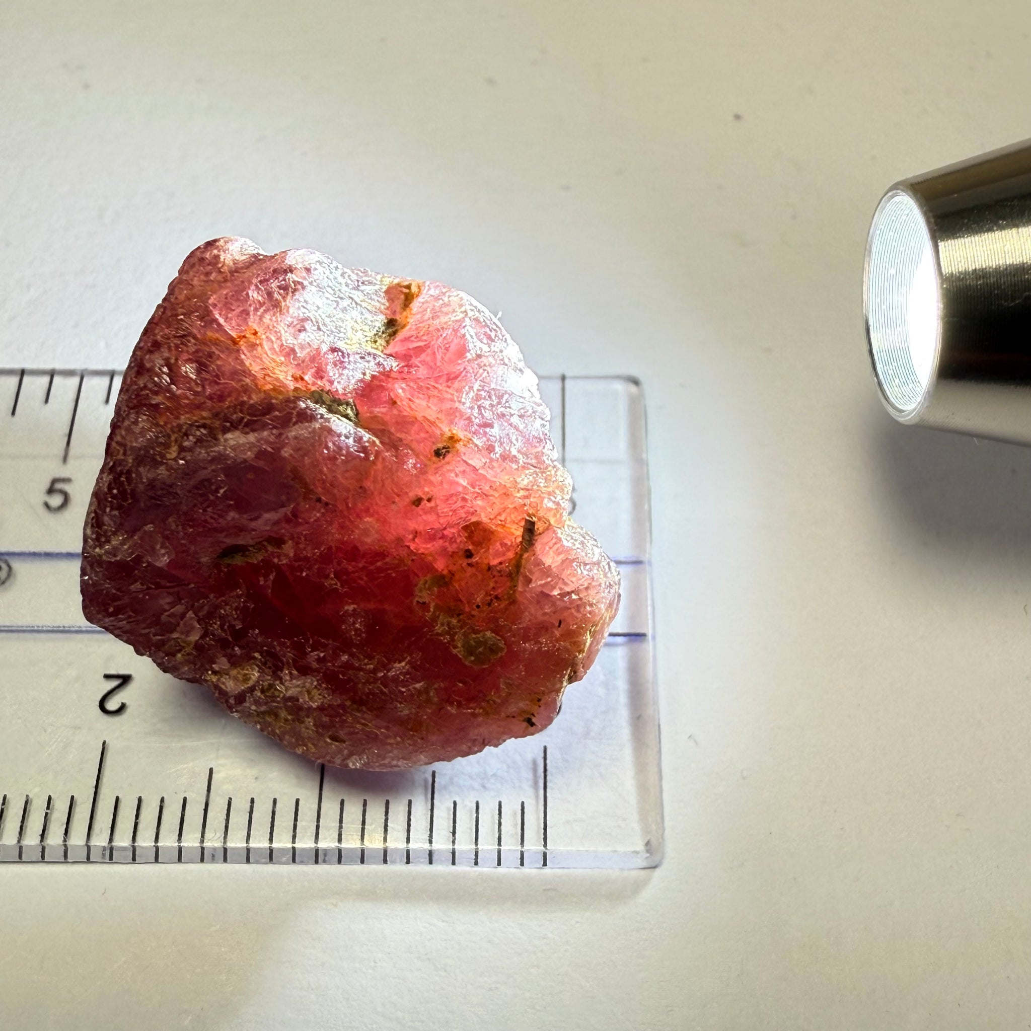 Ruby/Sapphire Crystal, Untreated Unheated, Tanzania, a dab of oil will remove the white dryness on the skin, Translucent, 63.88ct