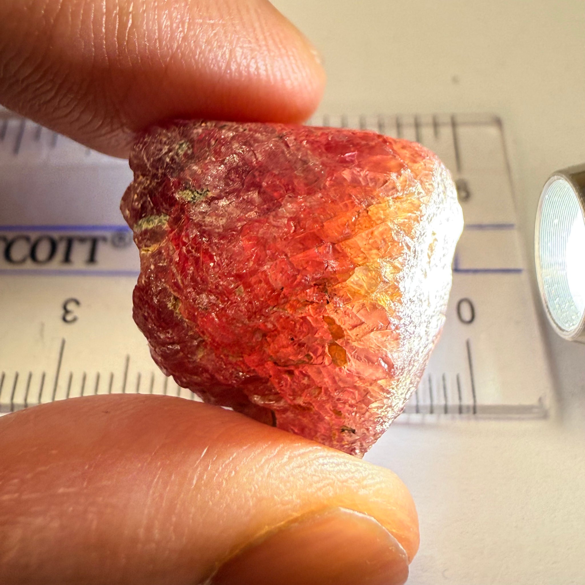 Ruby/Sapphire Crystal, Untreated Unheated, Tanzania, a dab of oil will remove the white dryness on the skin, Translucent, 63.88ct