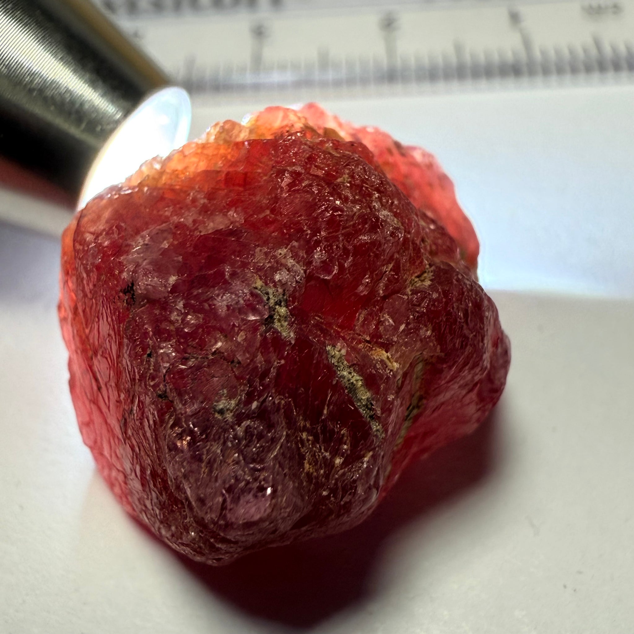 Ruby/Sapphire Crystal, Untreated Unheated, Tanzania, a dab of oil will remove the white dryness on the skin, Translucent, 63.88ct