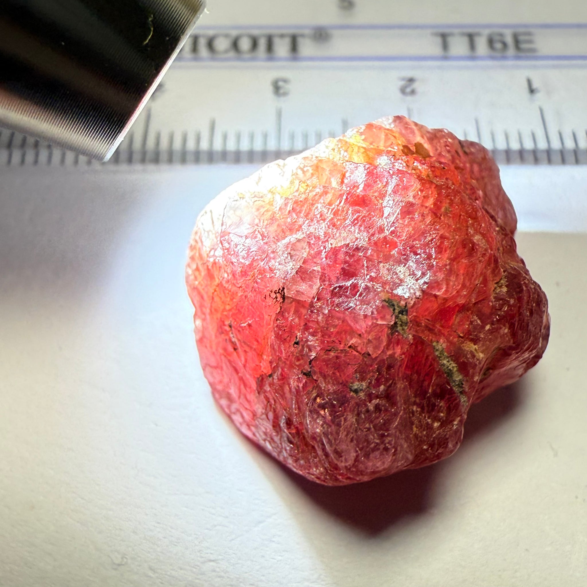Ruby/Sapphire Crystal, Untreated Unheated, Tanzania, a dab of oil will remove the white dryness on the skin, Translucent, 63.88ct