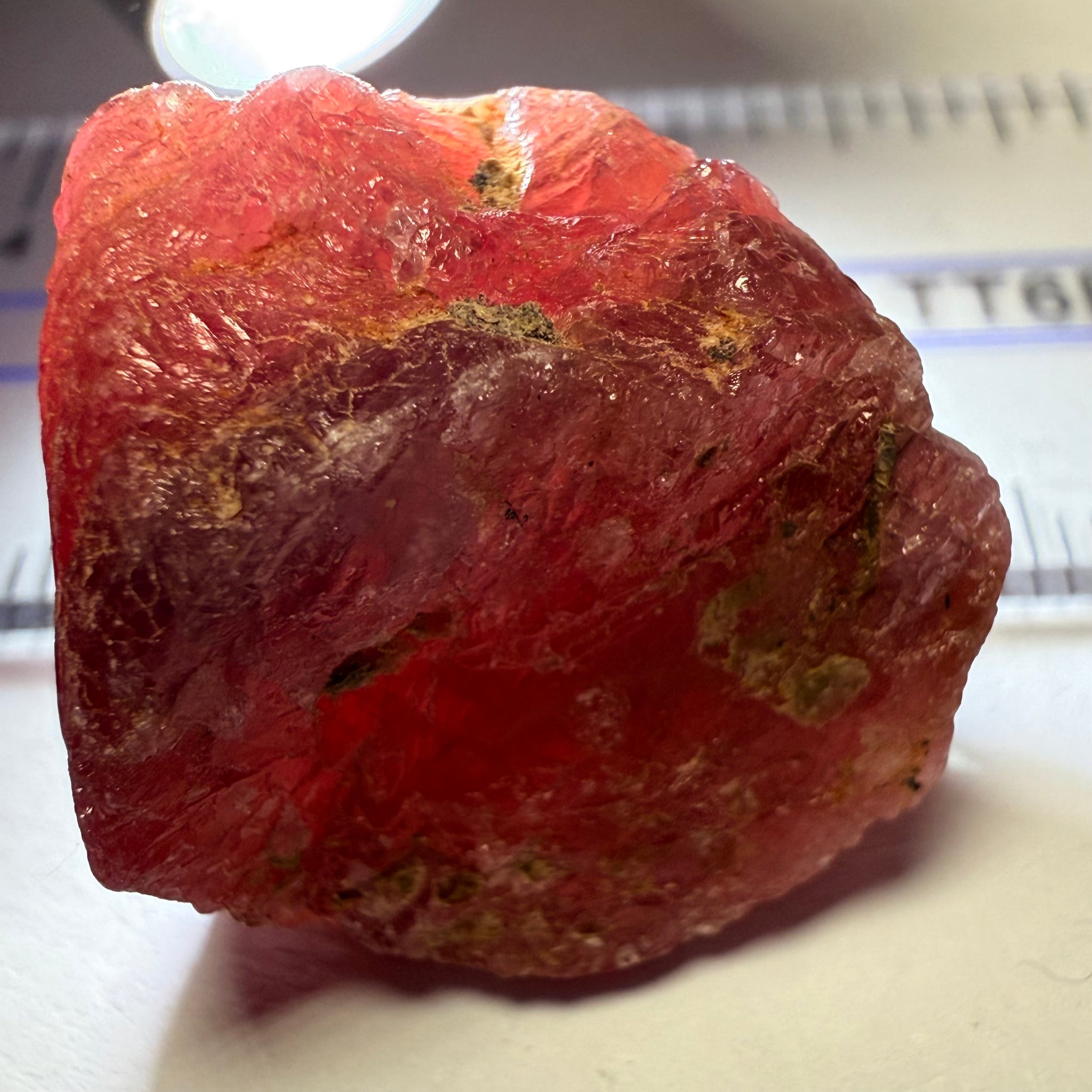 Ruby/Sapphire Crystal, Untreated Unheated, Tanzania, a dab of oil will remove the white dryness on the skin, Translucent, 63.88ct